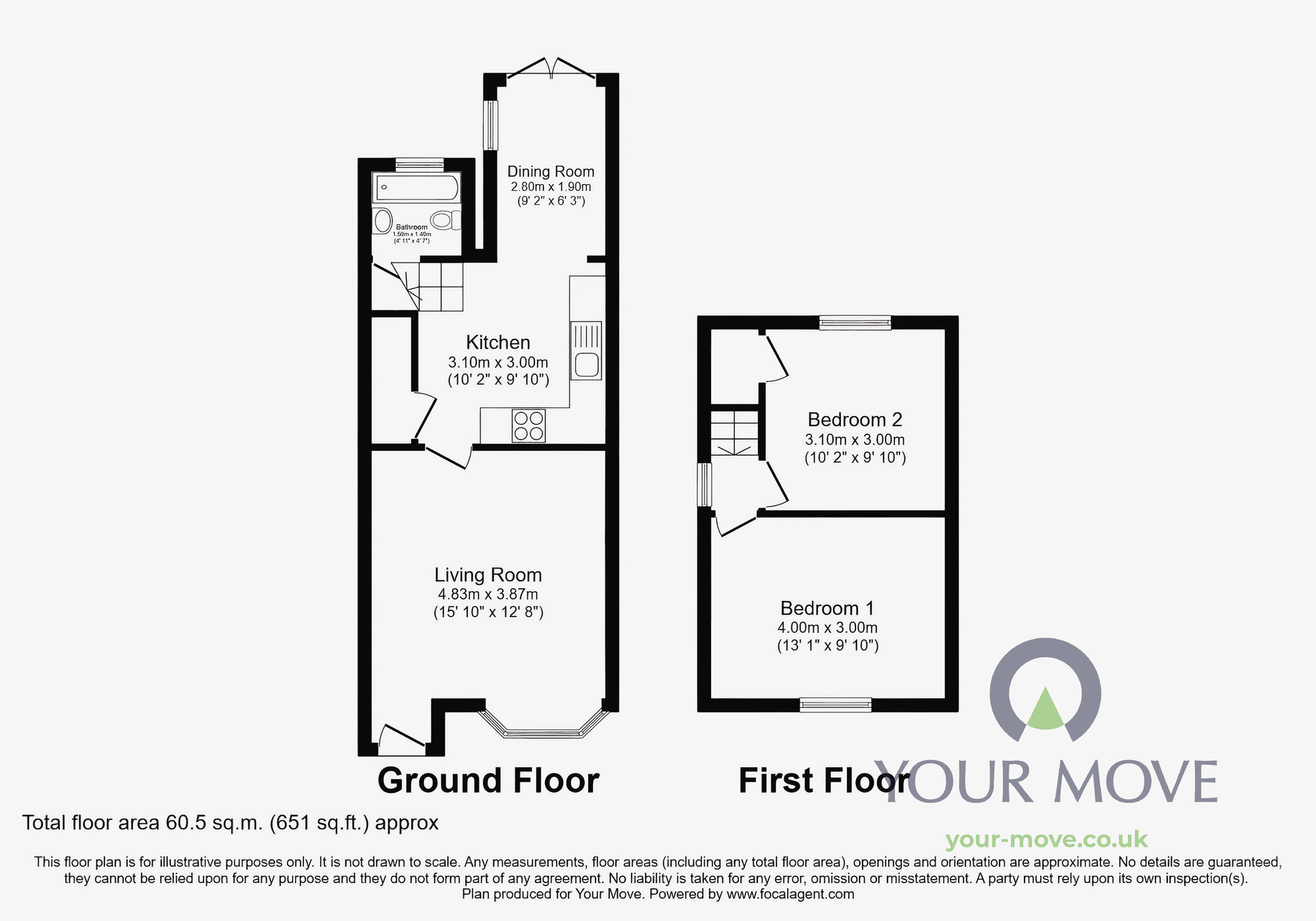 Floorplan of 2 bedroom Semi Detached House to rent, St. Hilda Avenue, Barnsley, South Yorkshire, S70