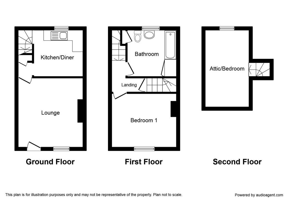 Floorplan of 2 bedroom Mid Terrace House for sale, Spring Street, Barnsley, South Yorkshire, S70