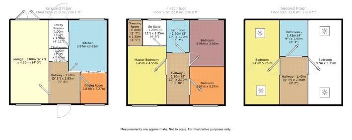 Floorplan of 5 bedroom Detached House to rent, Grosvenor Walk, Barnsley, South Yorkshire, S70