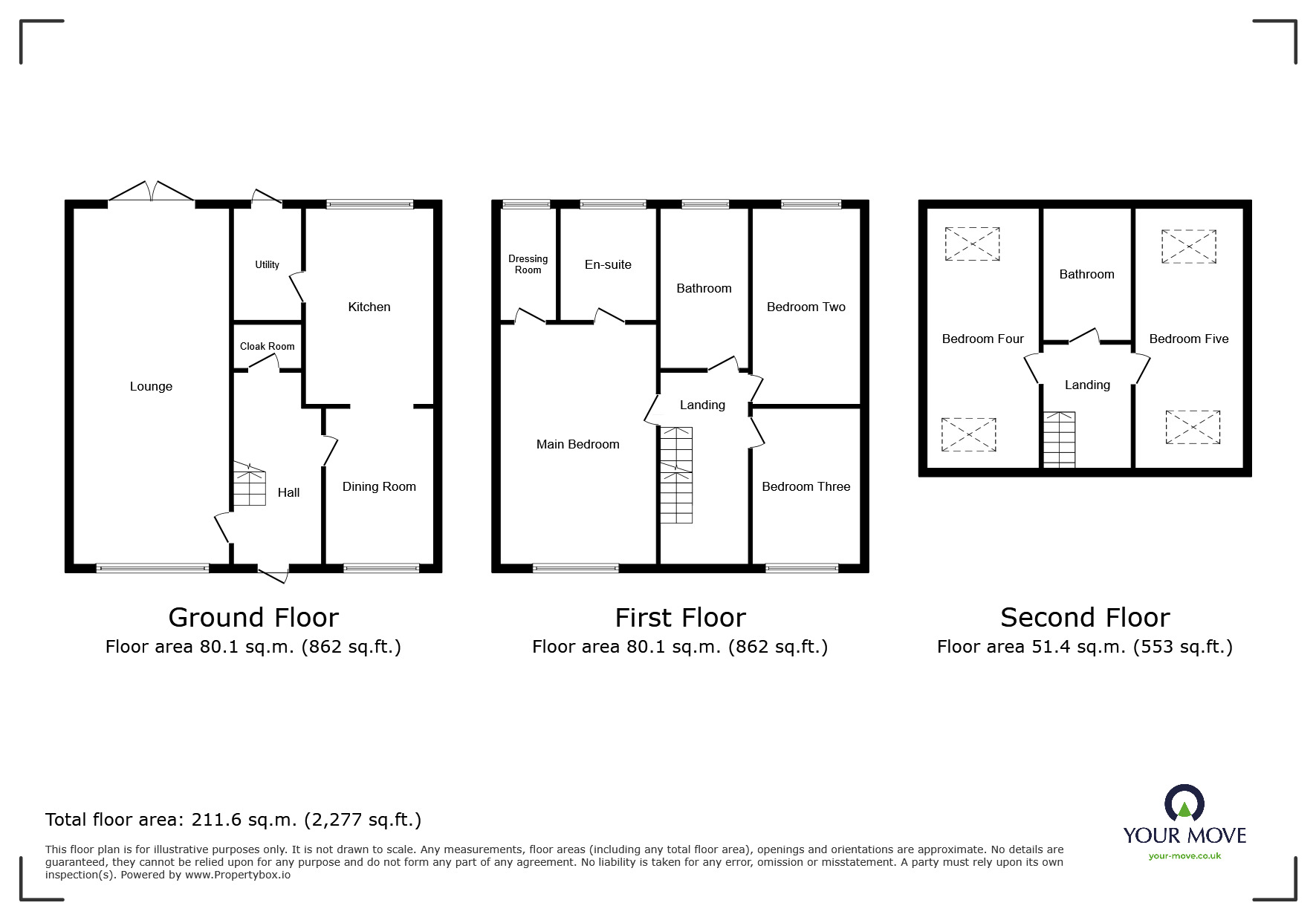 Floorplan of 5 bedroom Detached House to rent, Grosvenor Walk, Barnsley, South Yorkshire, S70