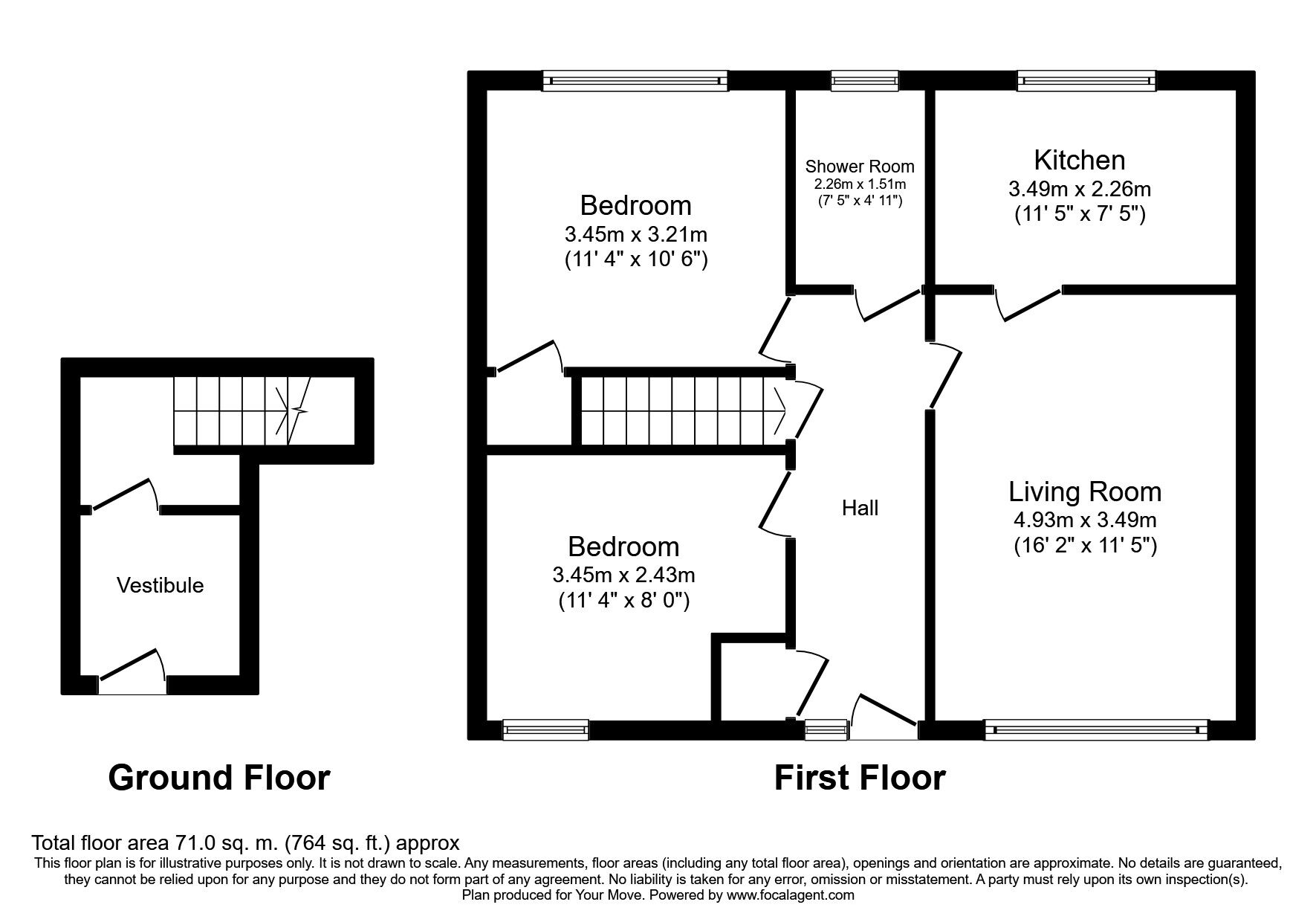 Floorplan of 2 bedroom  Flat for sale, East Pinfold, Royston, South Yorkshire, S71