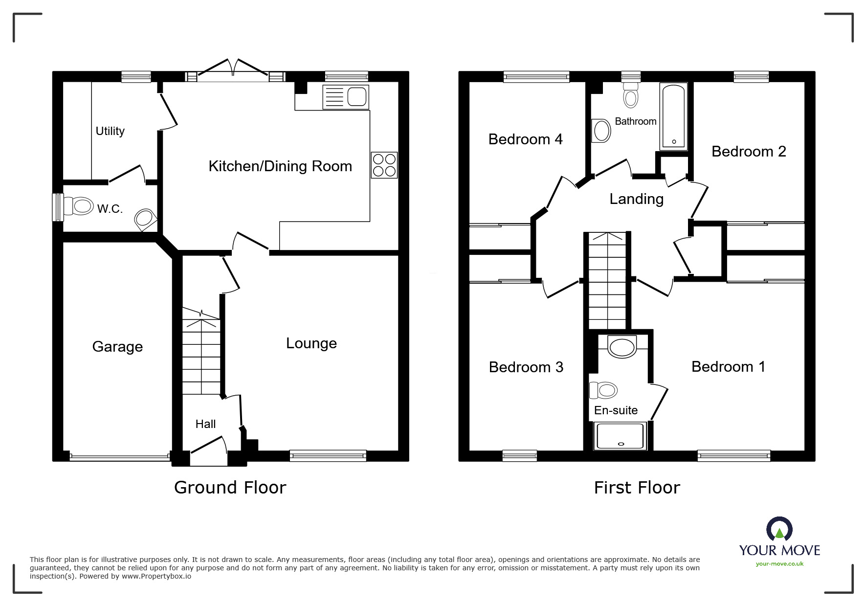 Floorplan of 4 bedroom Detached House for sale, Ring Farm Place, Cudworth, South Yorkshire, S72