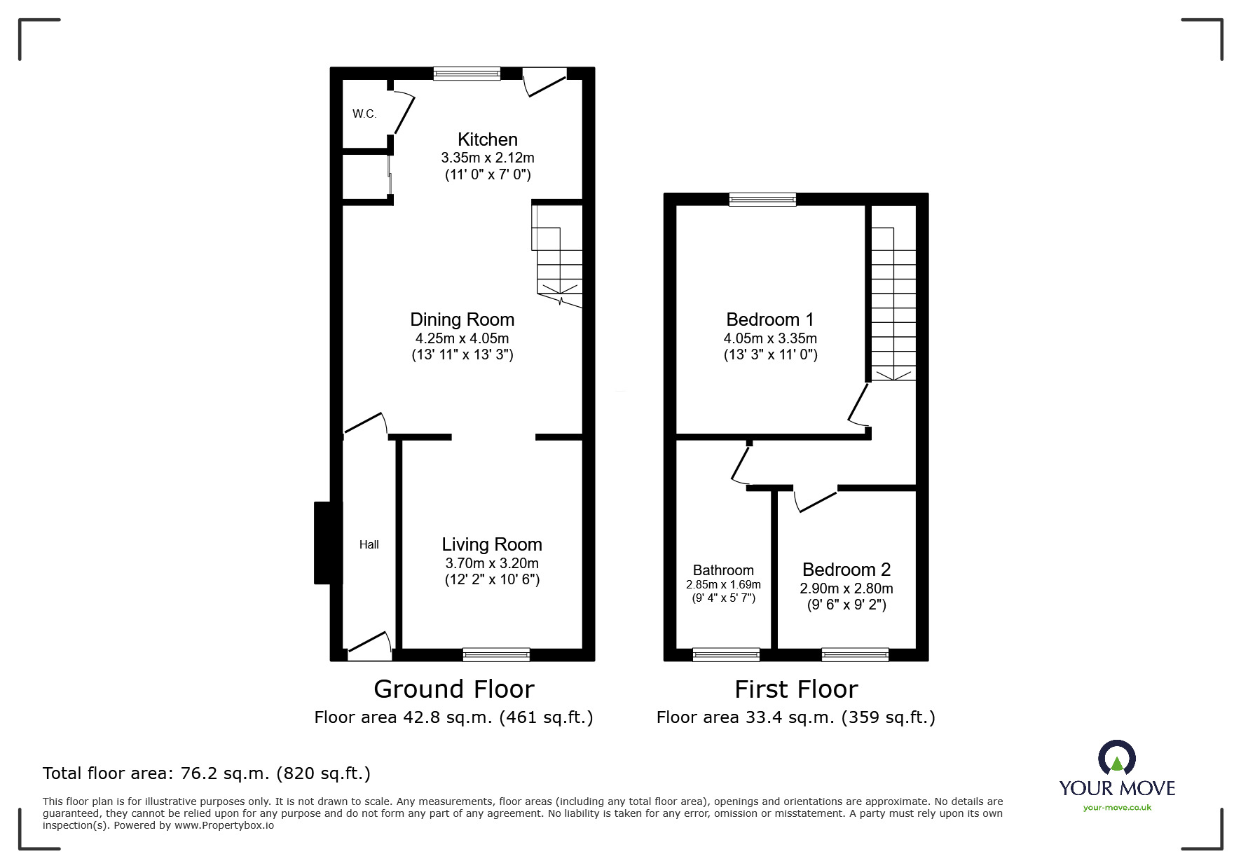Floorplan of 2 bedroom Mid Terrace House for sale, Grays Road, Barnsley, South Yorkshire, S71