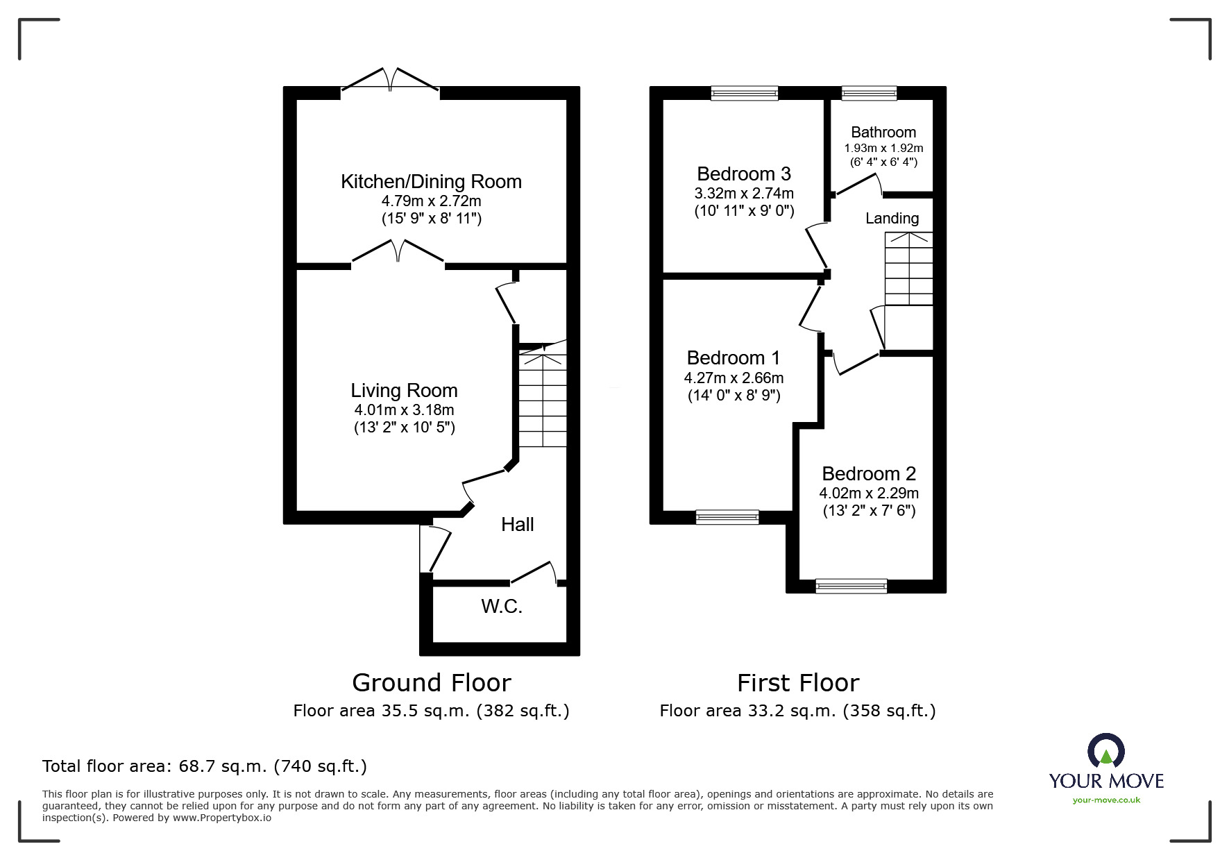 Floorplan of 3 bedroom Link Detached House for sale, Carrwood Grove, Worsbrough, South Yorkshire, S70