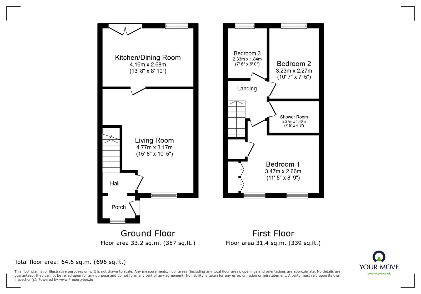Floorplan of 3 bedroom Semi Detached House for sale, Cloverlands Drive, Staincross, South Yorkshire, S75