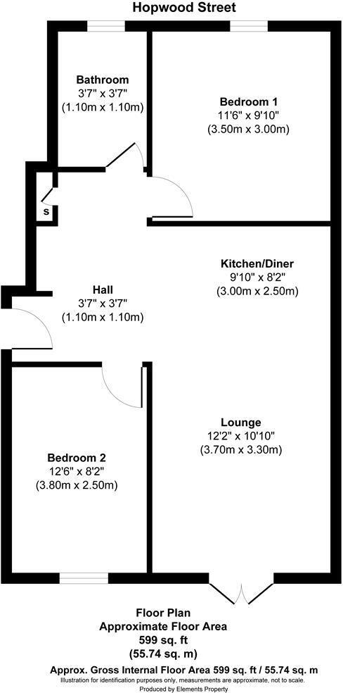 Floorplan of 2 bedroom  Flat for sale, Hopwood Street, Barnsley, South Yorkshire, S70