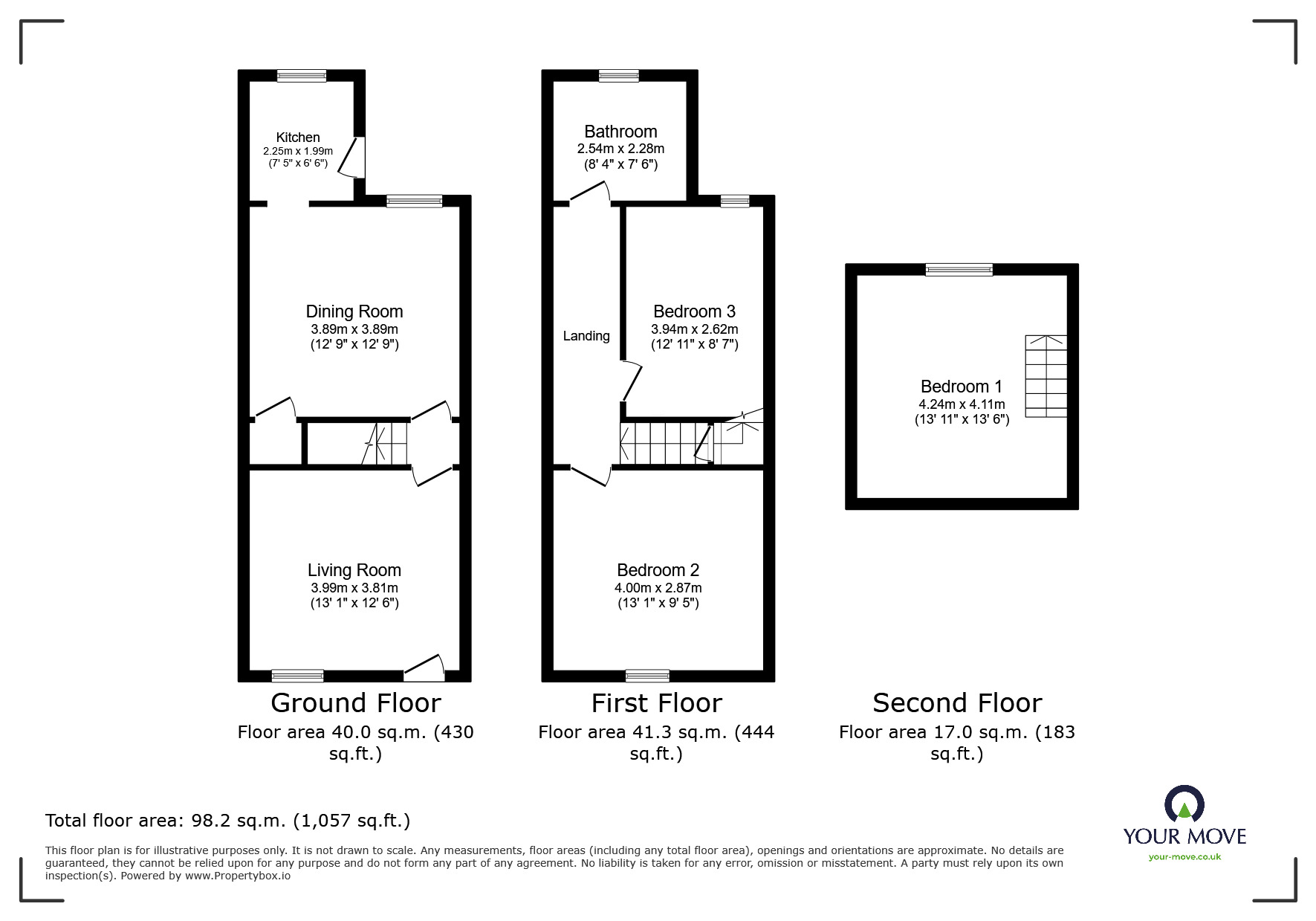 Floorplan of 3 bedroom Mid Terrace House for sale, Summer Lane, Barnsley, South Yorkshire, S70