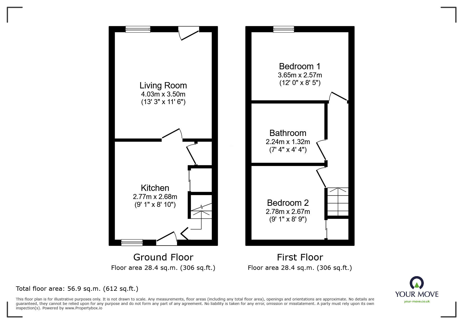 Floorplan of 2 bedroom Mid Terrace House for sale, Wall Street, Barnsley, South Yorkshire, S70