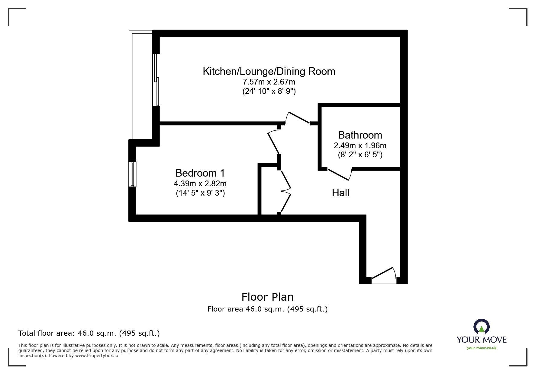 Floorplan of 1 bedroom  Flat for sale, Quarter 4, Sackville Street, South Yorkshire, S70