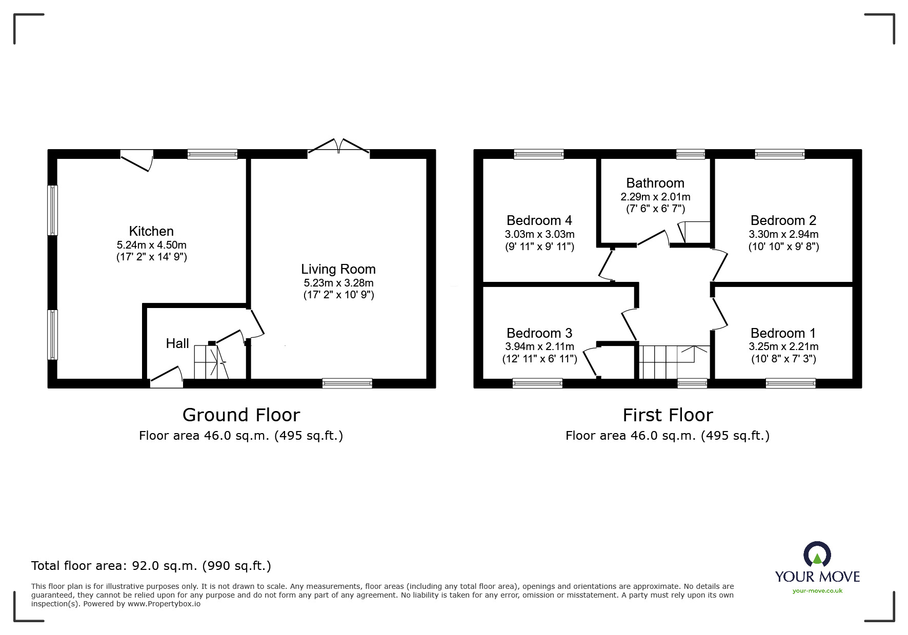 Floorplan of 3 bedroom Semi Detached House for sale, Cliffe Road, Brampton, South Yorkshire, S73
