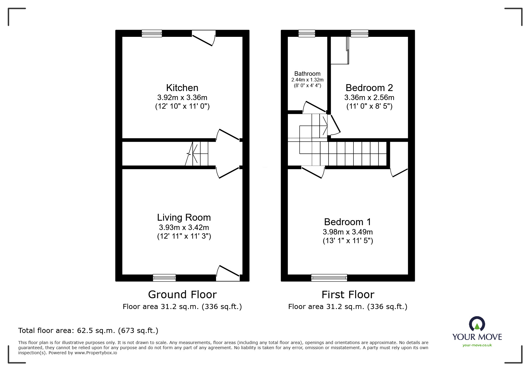 Floorplan of 2 bedroom Mid Terrace House for sale, Carlton Road, Barnsley, South Yorkshire, S71