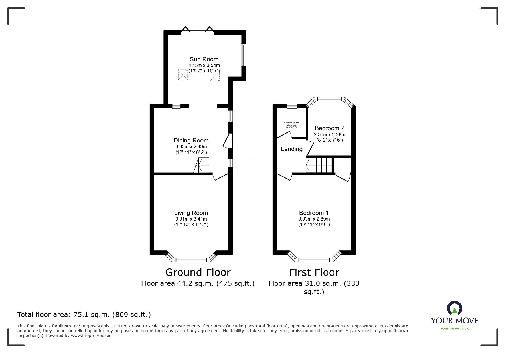 Floorplan of 2 bedroom Semi Detached House for sale, Redbrook Road, South Yorkshire, S75