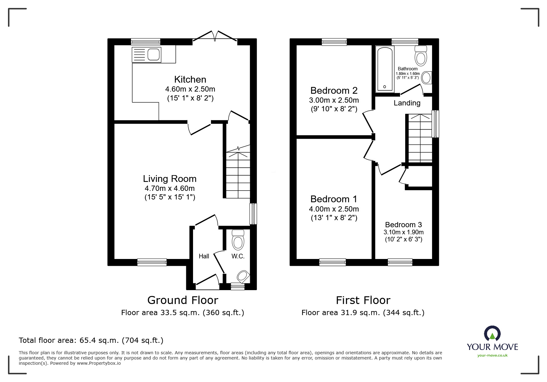 Floorplan of 3 bedroom Semi Detached House for sale, Scholars Gate, Cudworth, South Yorkshire, S72