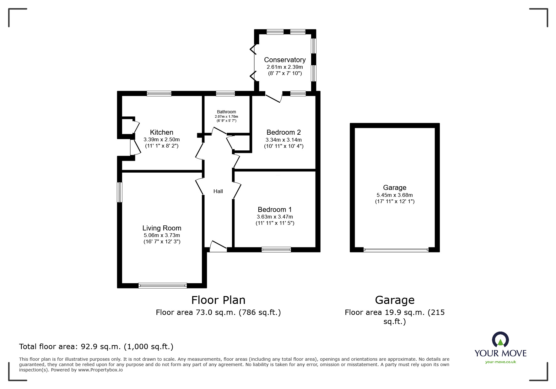 Floorplan of 2 bedroom Detached Bungalow for sale, Green Spring Avenue, Birdwell, South Yorkshire, S70