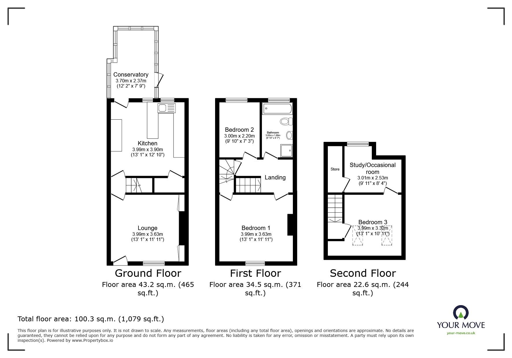 Floorplan of 3 bedroom Mid Terrace House for sale, Agnes Road, Barnsley, South Yorkshire, S70