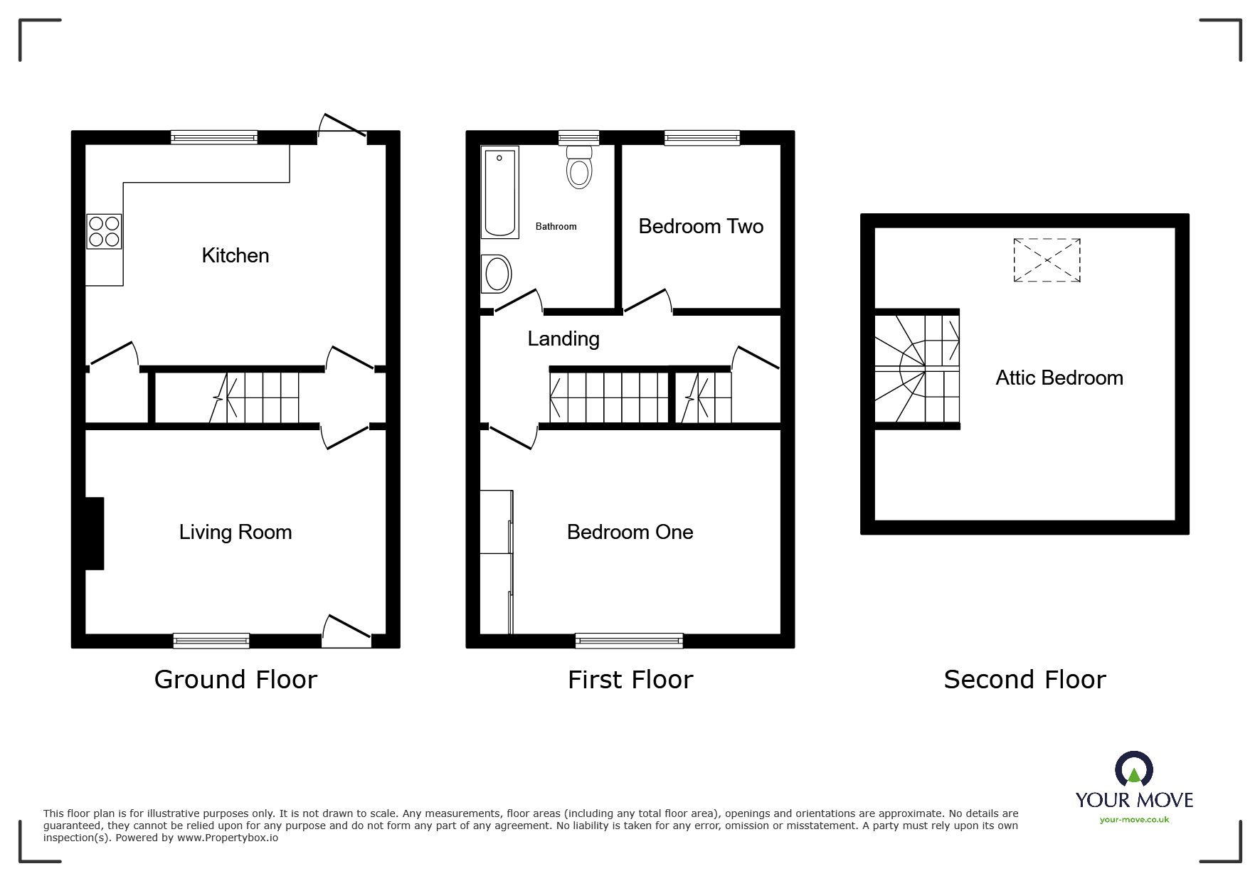 Floorplan of 3 bedroom Mid Terrace House to rent, Gold Street, Barnsley, South Yorkshire, S70
