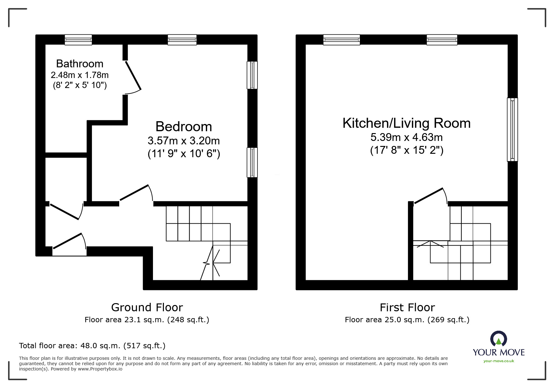 Floorplan of 1 bedroom Flat for sale, Spring Gardens, Longcar Lane, South Yorkshire, S70