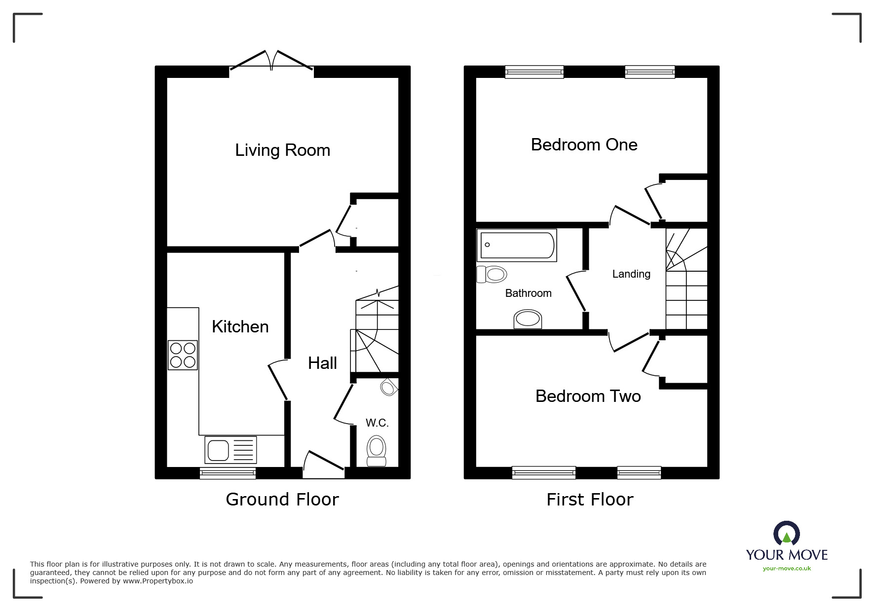 Floorplan of 2 bedroom Semi Detached House to rent, Larch Place, Barnsley, South Yorkshire, S70