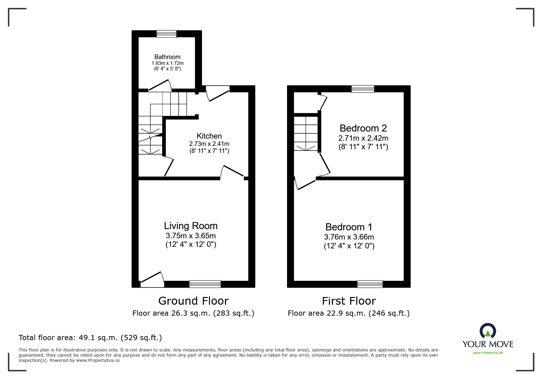 Floorplan of 2 bedroom Mid Terrace House for sale, Albion Terrace, Barnsley, South Yorkshire, S70