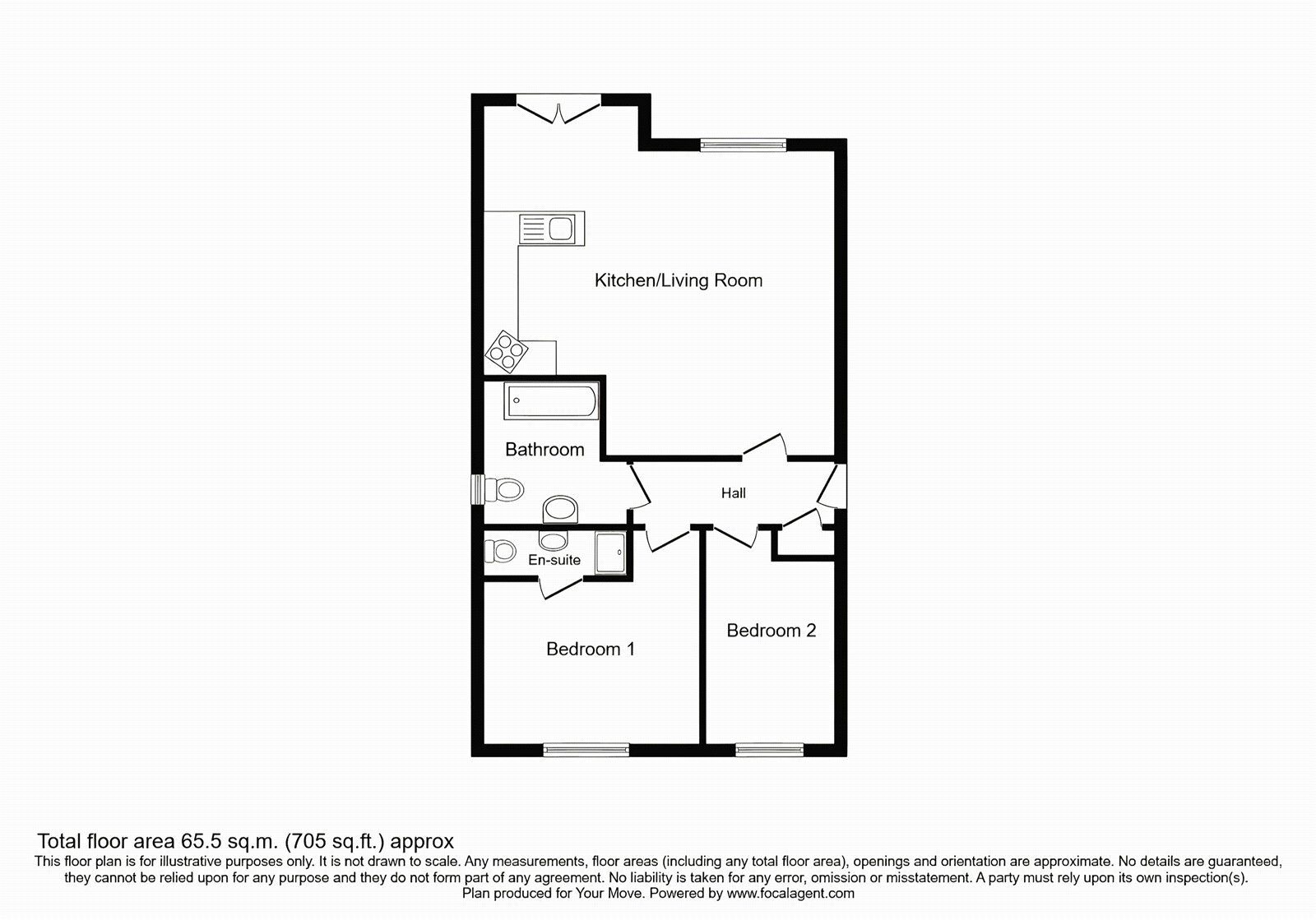 Floorplan of 2 bedroom  Flat to rent, Hopwood Street, Barnsley, South Yorkshire, S70
