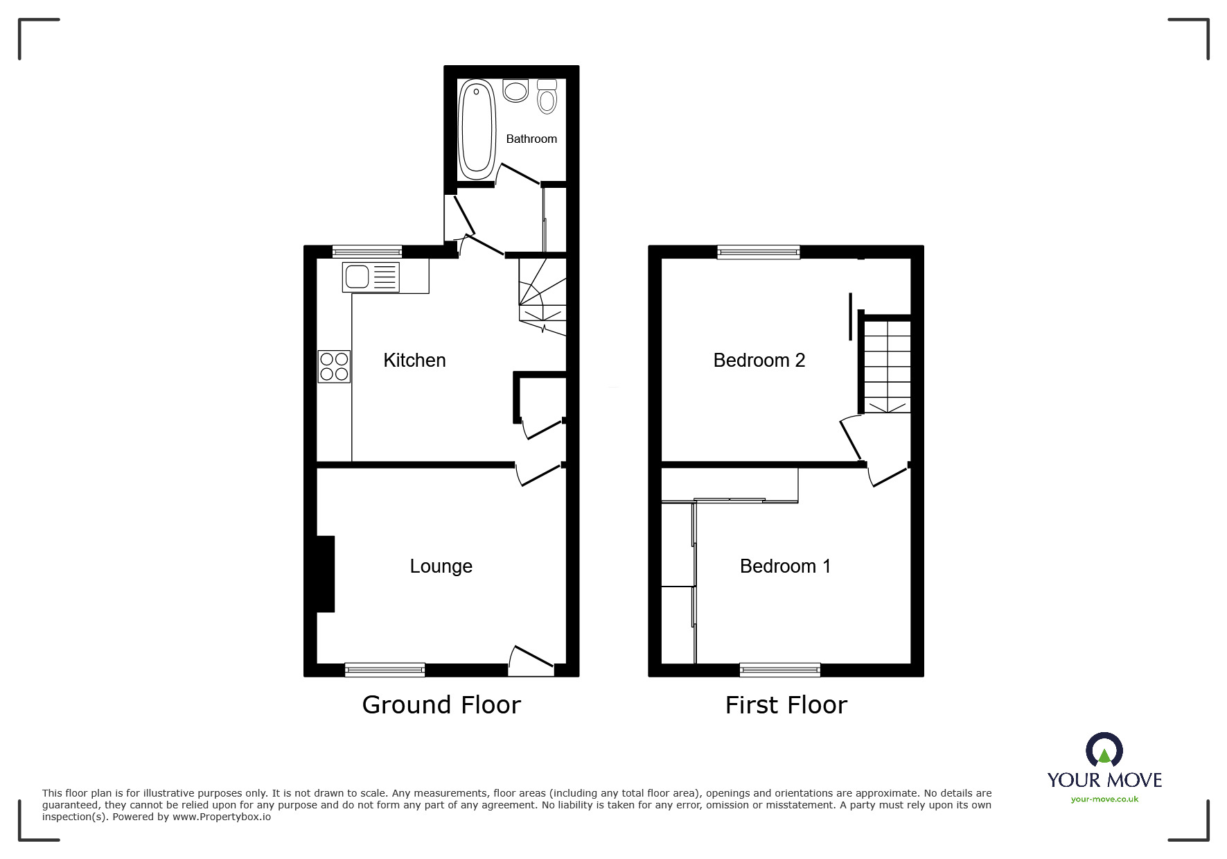 Floorplan of 2 bedroom Mid Terrace House to rent, Vernon Street North, Barnsley, South Yorkshire, S71