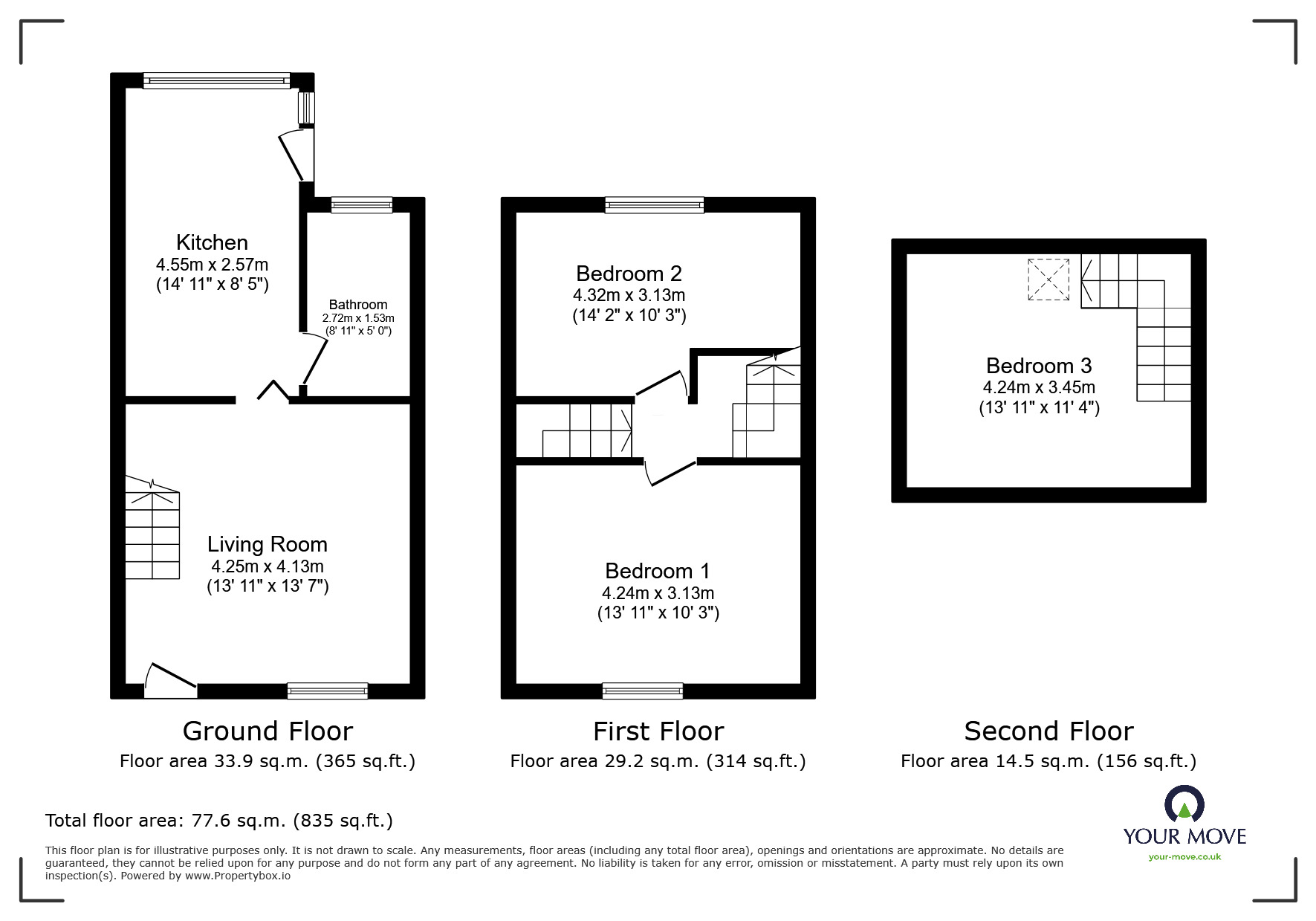 Floorplan of 3 bedroom Mid Terrace House for sale, Richard Street, Barnsley, South Yorkshire, S70