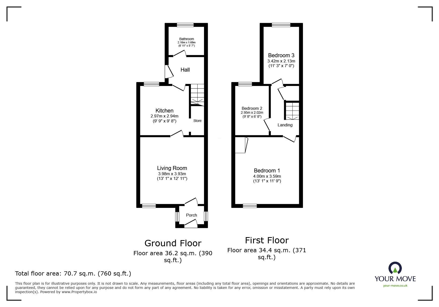 Floorplan of 3 bedroom Mid Terrace House for sale, Vaal Street, Barnsley, South Yorkshire, S70