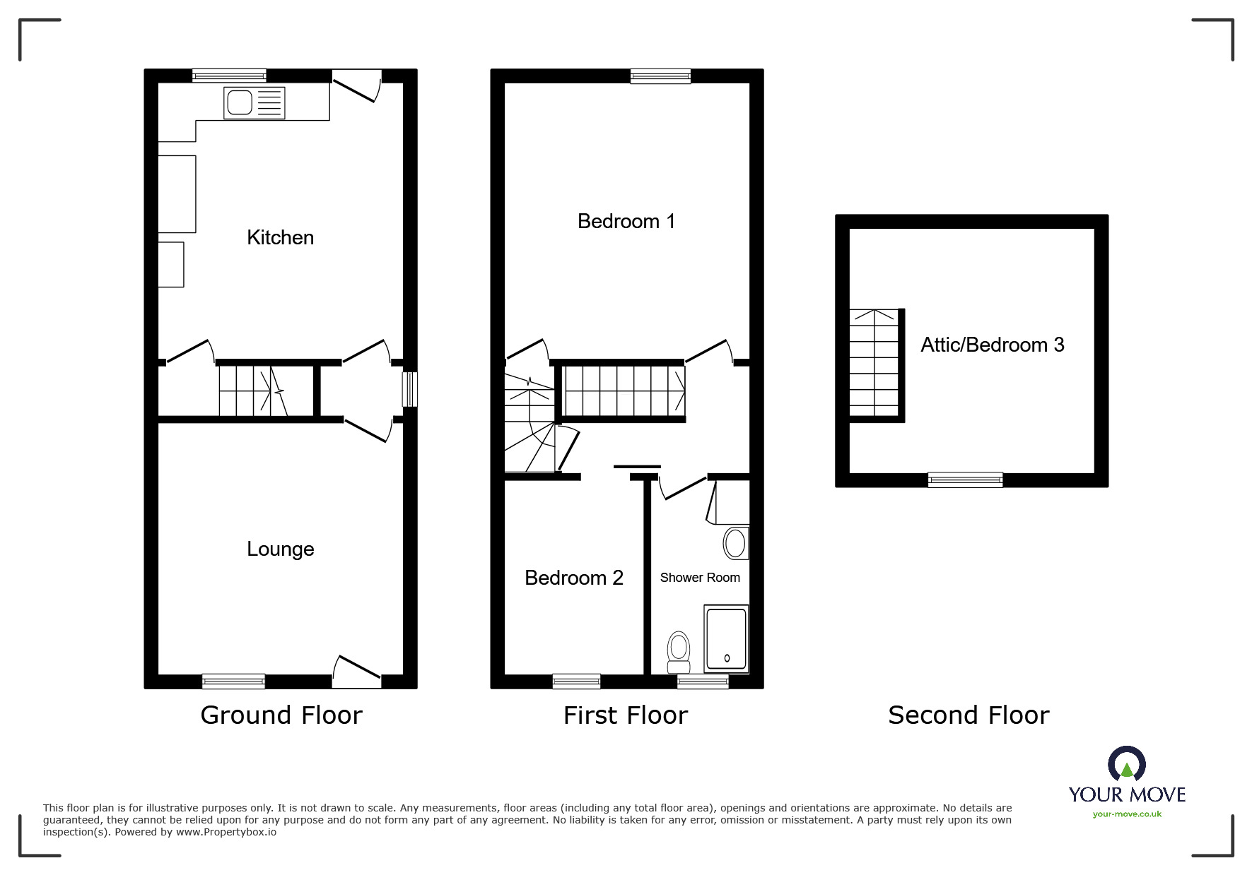 Floorplan of 3 bedroom Mid Terrace House for sale, Burton Road, Barnsley, South Yorkshire, S71