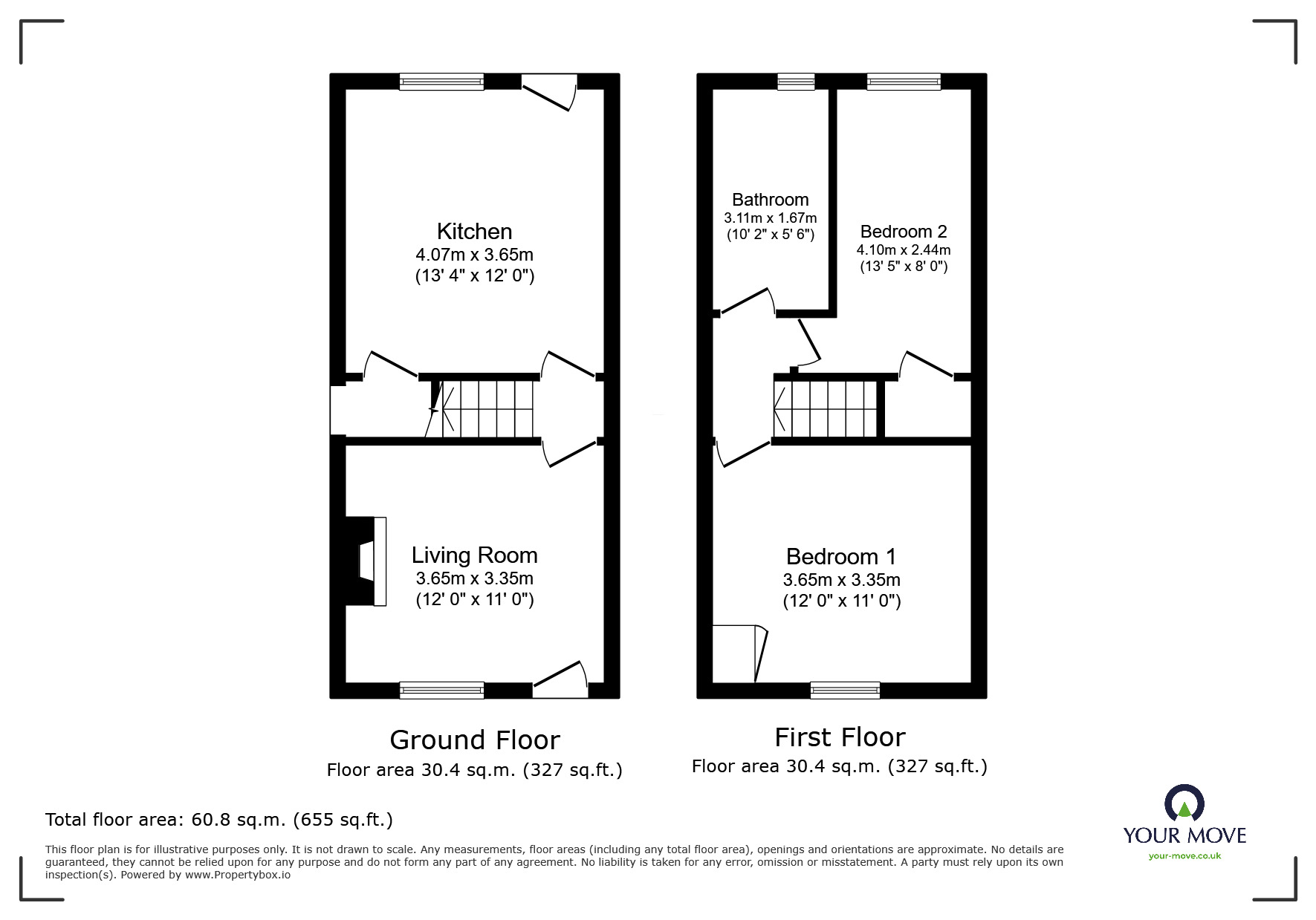 Floorplan of 2 bedroom Mid Terrace House for sale, Lancaster Street, Barnsley, South Yorkshire, S70