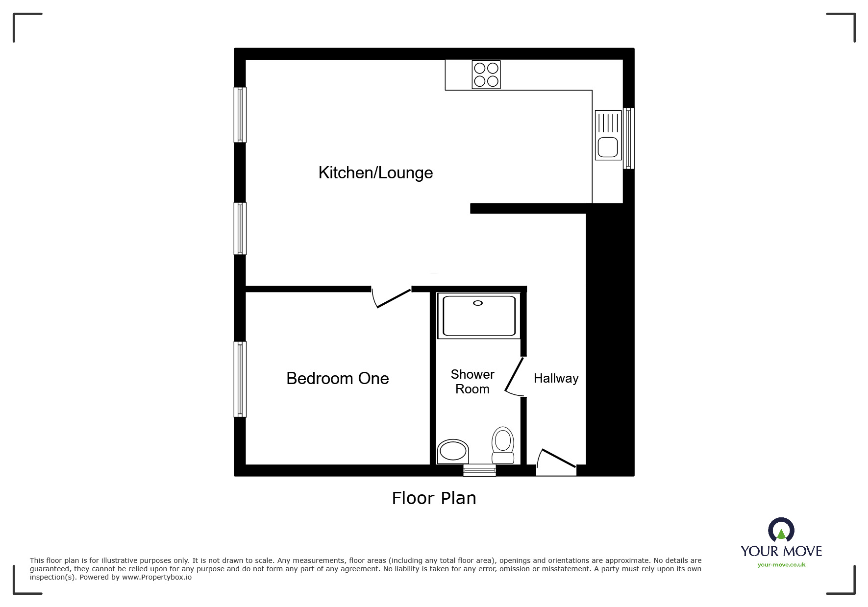 Floorplan of 1 bedroom  Flat to rent, Summer Street, Barnsley, South Yorkshire, S70