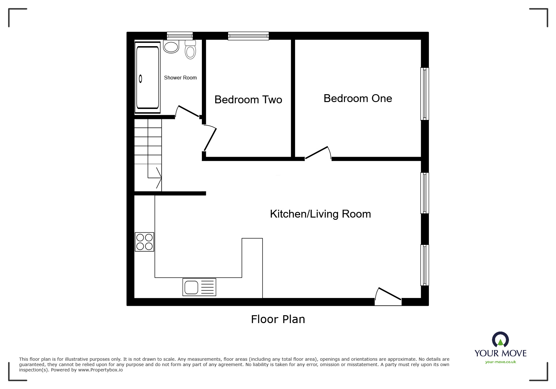 Floorplan of 2 bedroom  Flat to rent, Summer Street, Barnsley, South Yorkshire, S70