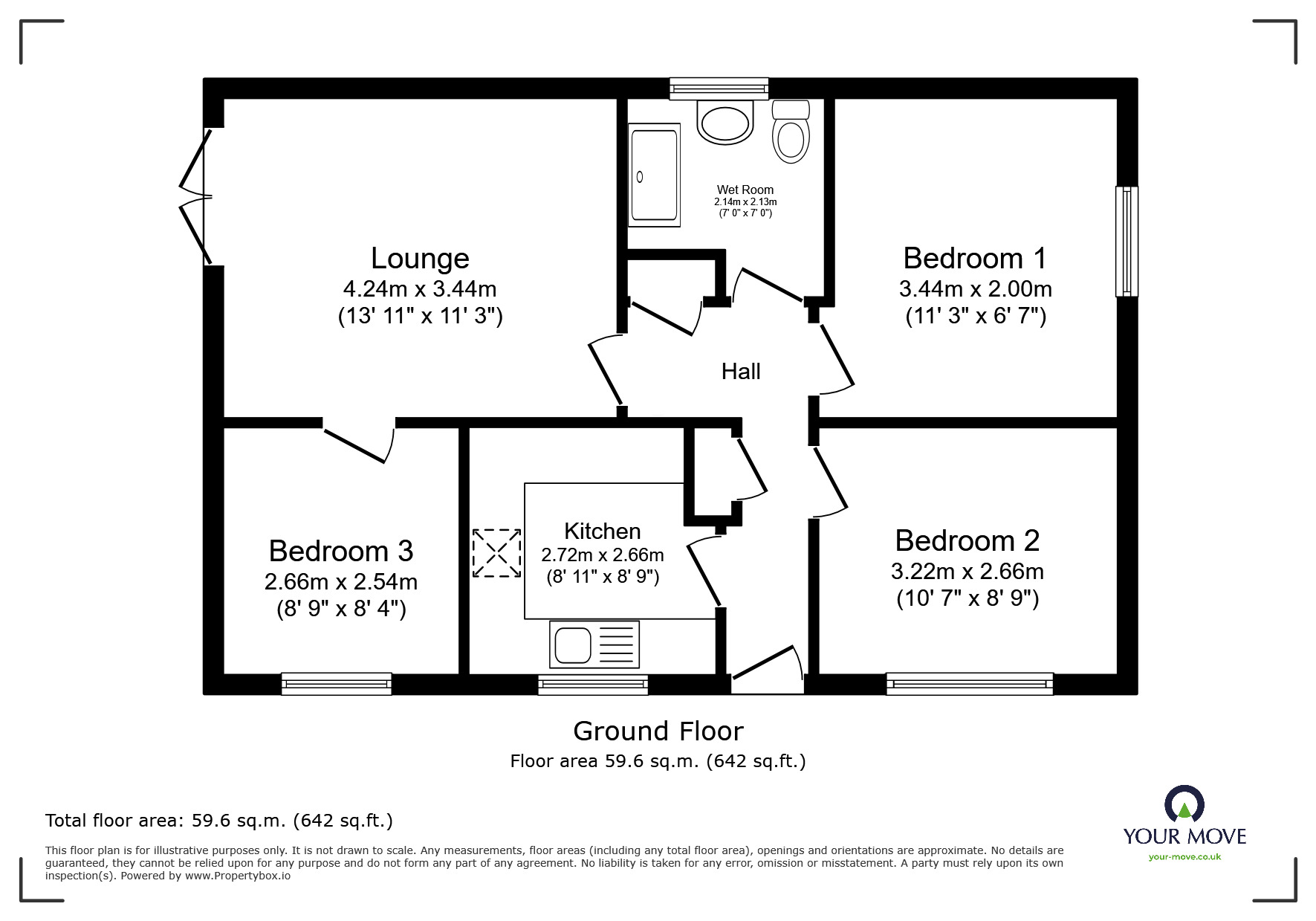 Floorplan of 3 bedroom Detached Bungalow for sale, Wareham Grove, Dodworth, South Yorkshire, S75