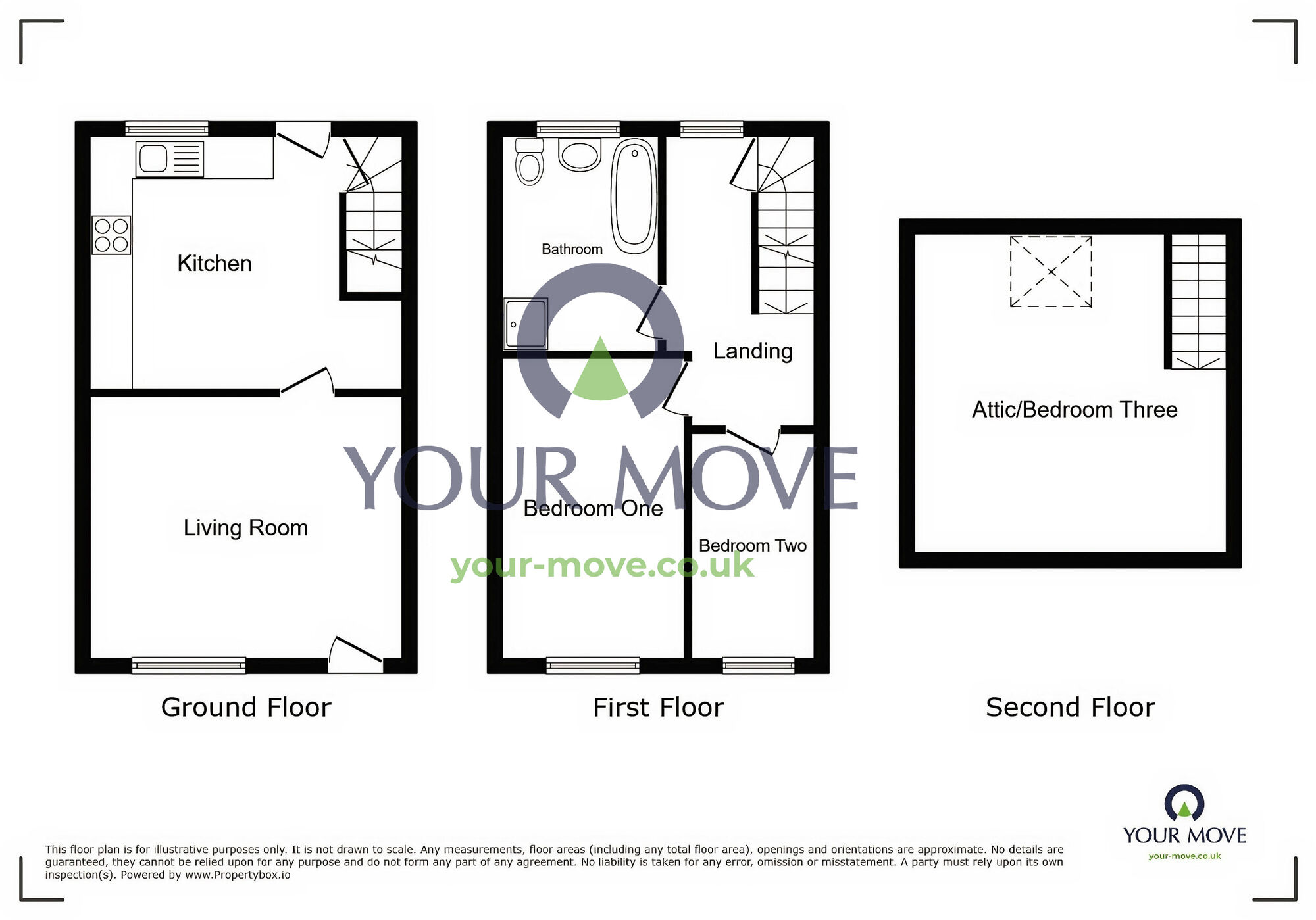 Floorplan of 3 bedroom Mid Terrace House to rent, Sherwood Street, Barnsley, South Yorkshire, S71