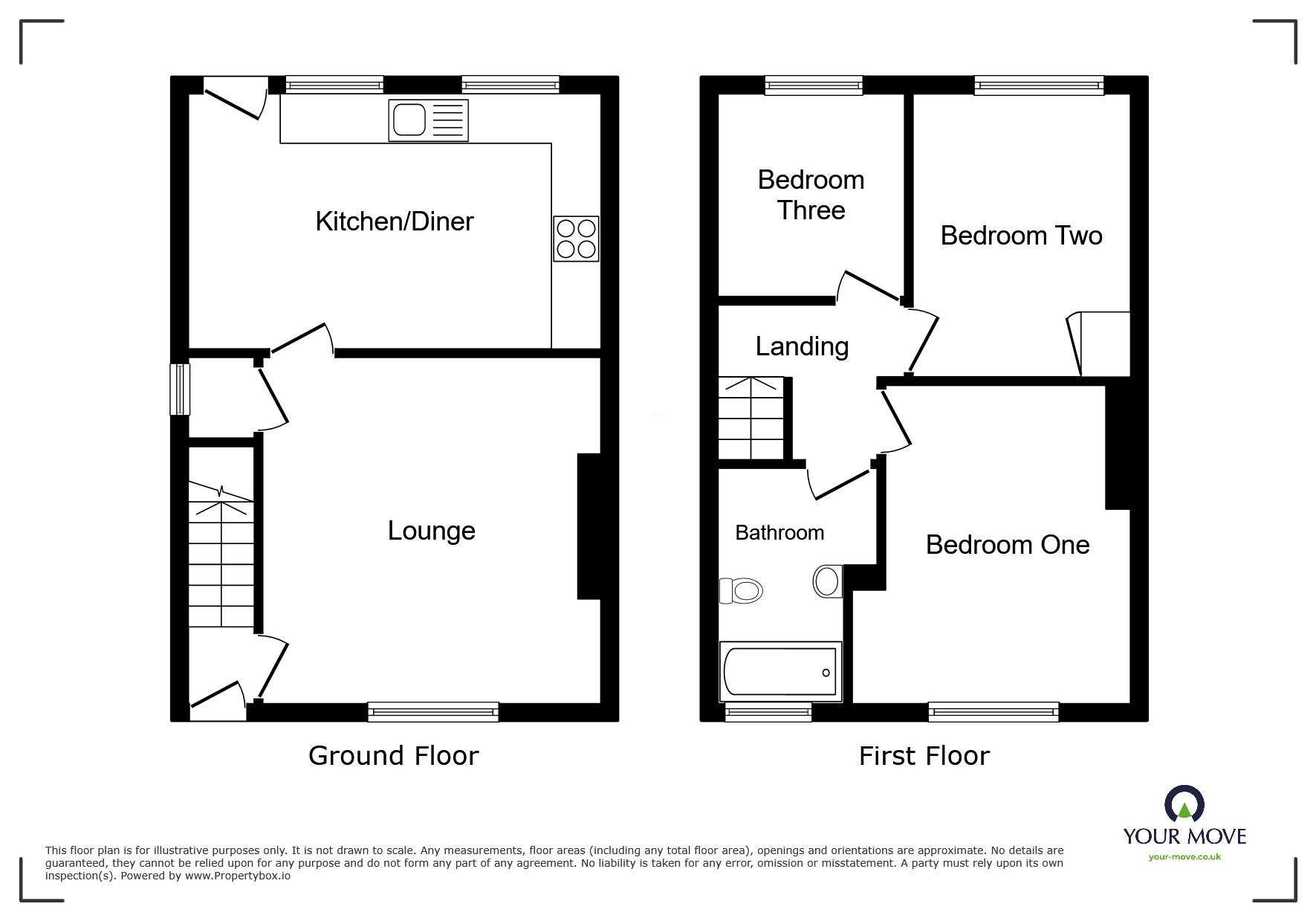 Floorplan of 3 bedroom Semi Detached House to rent, Birkwood Avenue, Cudworth, South Yorkshire, S72