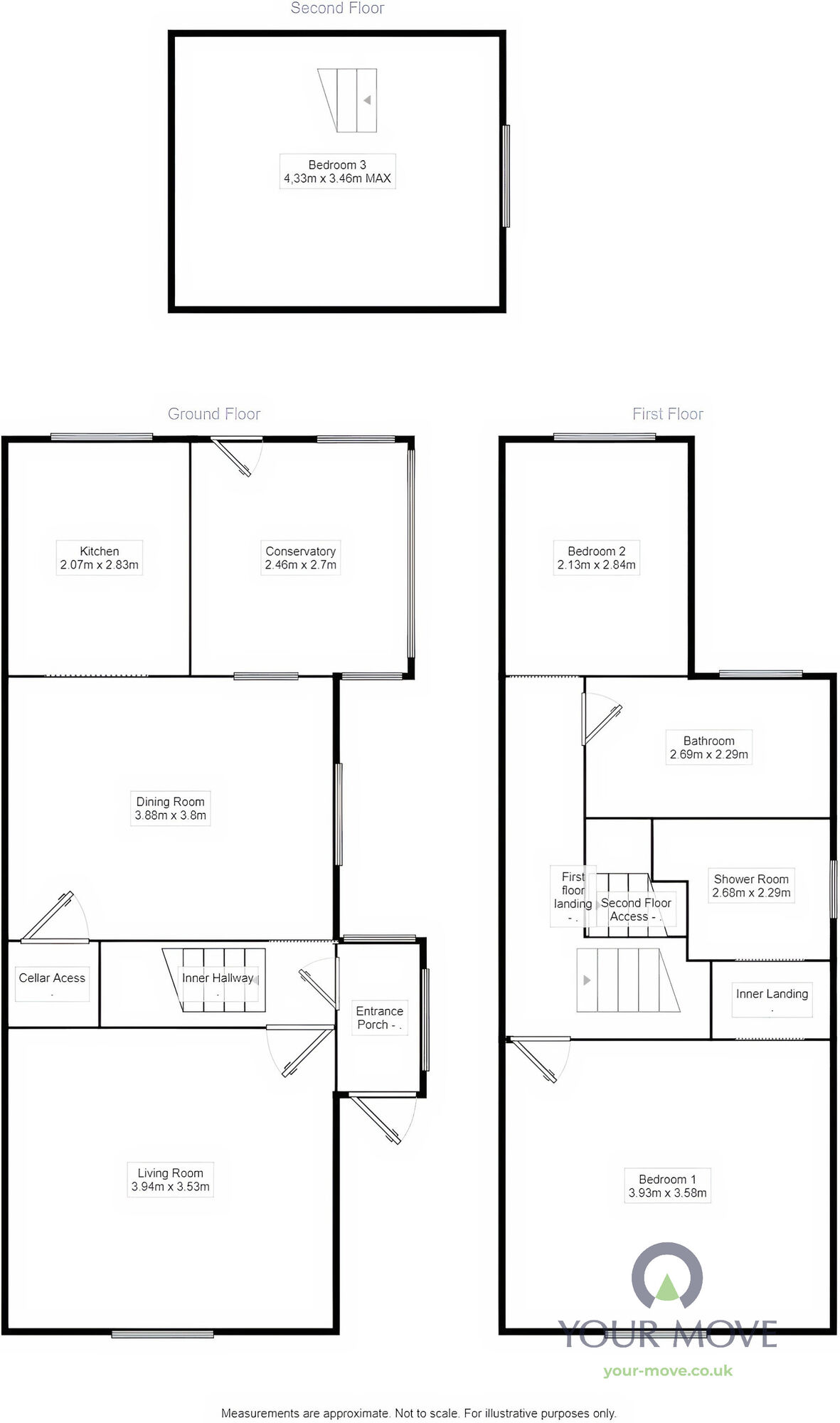 Floorplan of 3 bedroom End Terrace House to rent, Dobie Street, Barnsley, S70