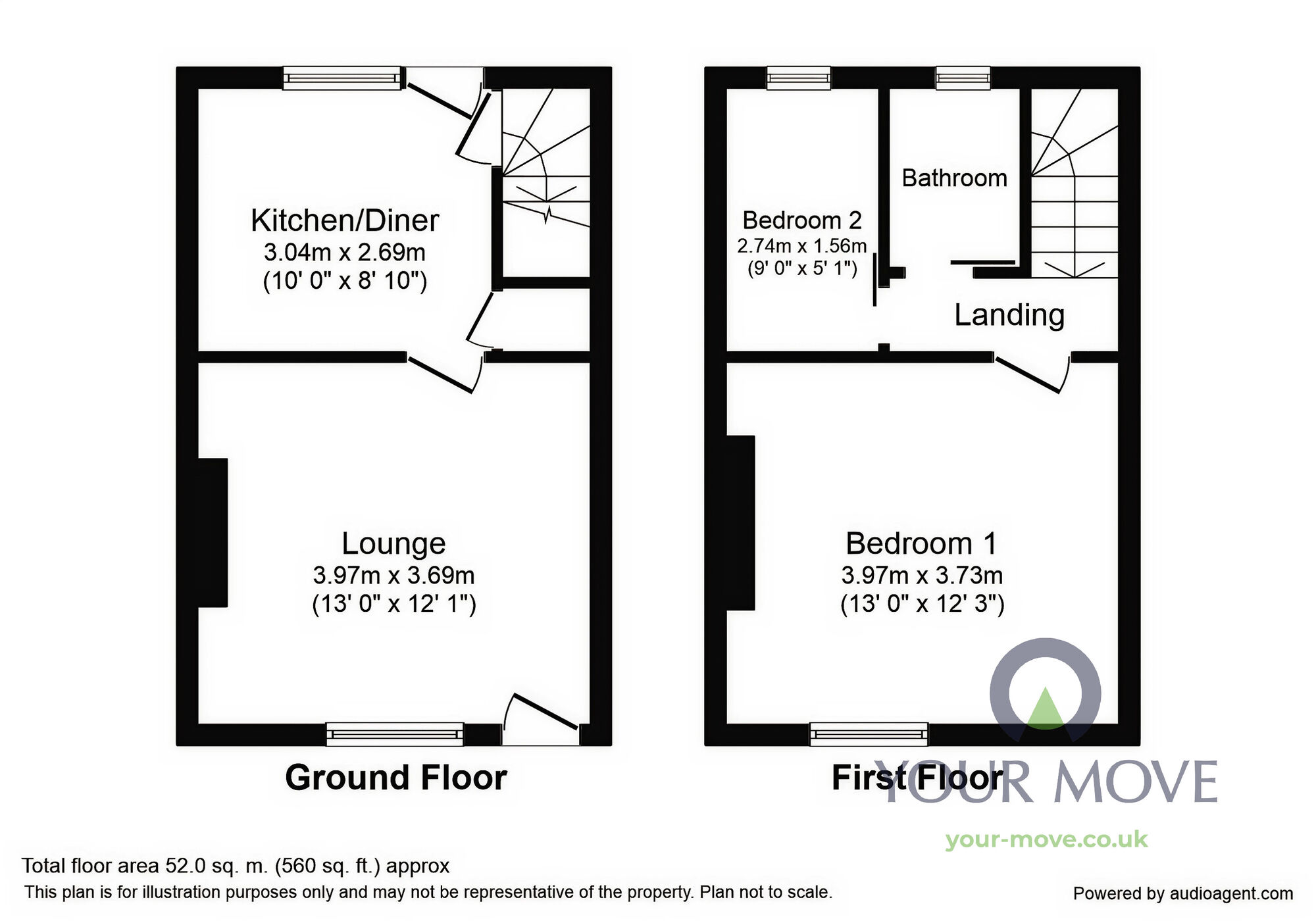 Floorplan of 2 bedroom End Terrace House to rent, Harvey Street, Barnsley, S70