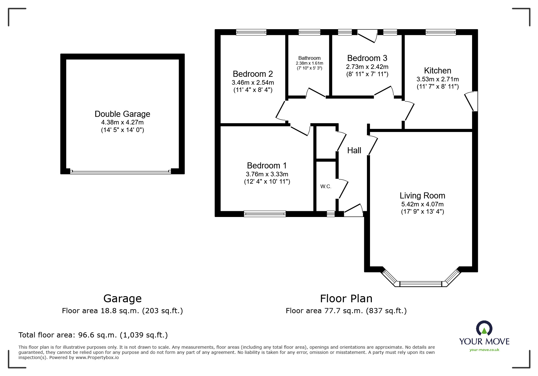 Floorplan of 3 bedroom Detached Bungalow for sale, Longsideway, Barnsley, S75