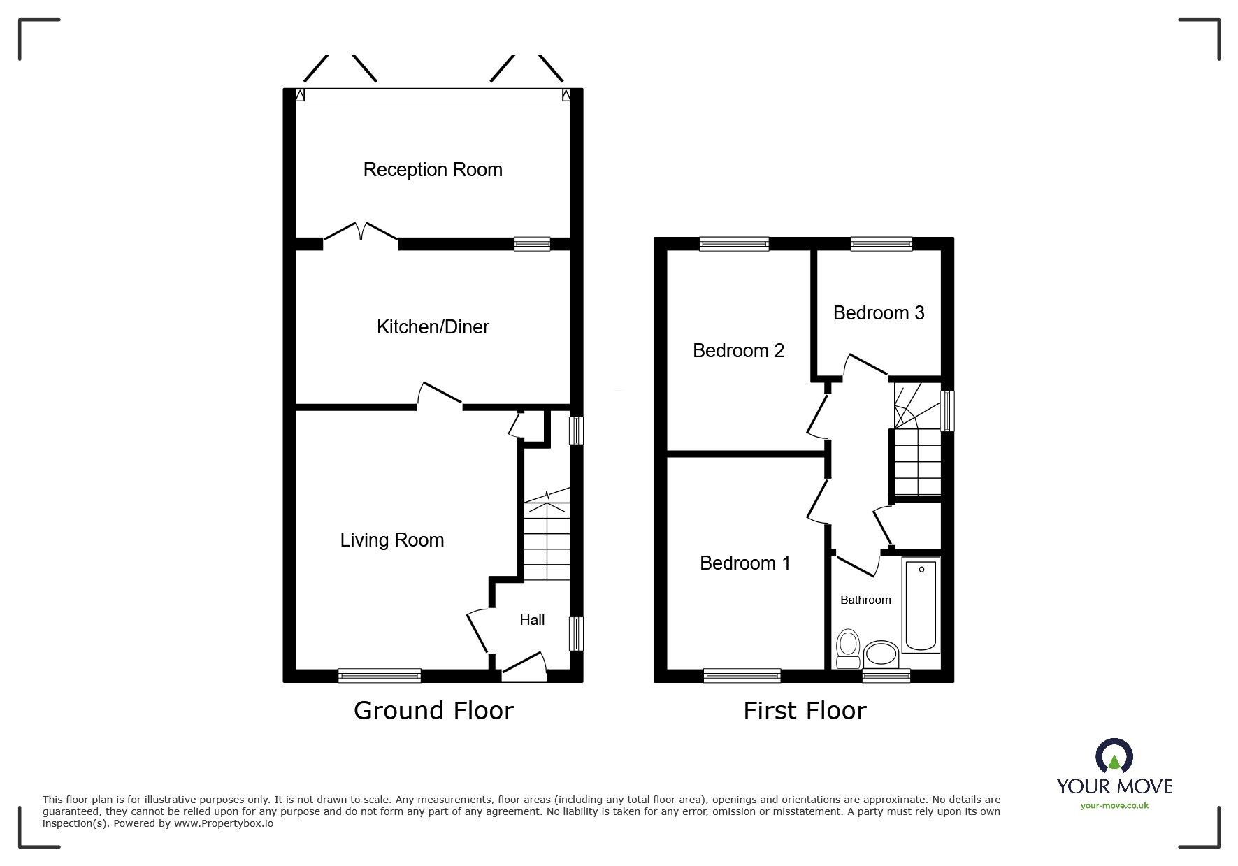 Floorplan of 3 bedroom Semi Detached House for sale, Storrs Wood View, Cudworth, South Yorkshire, S72
