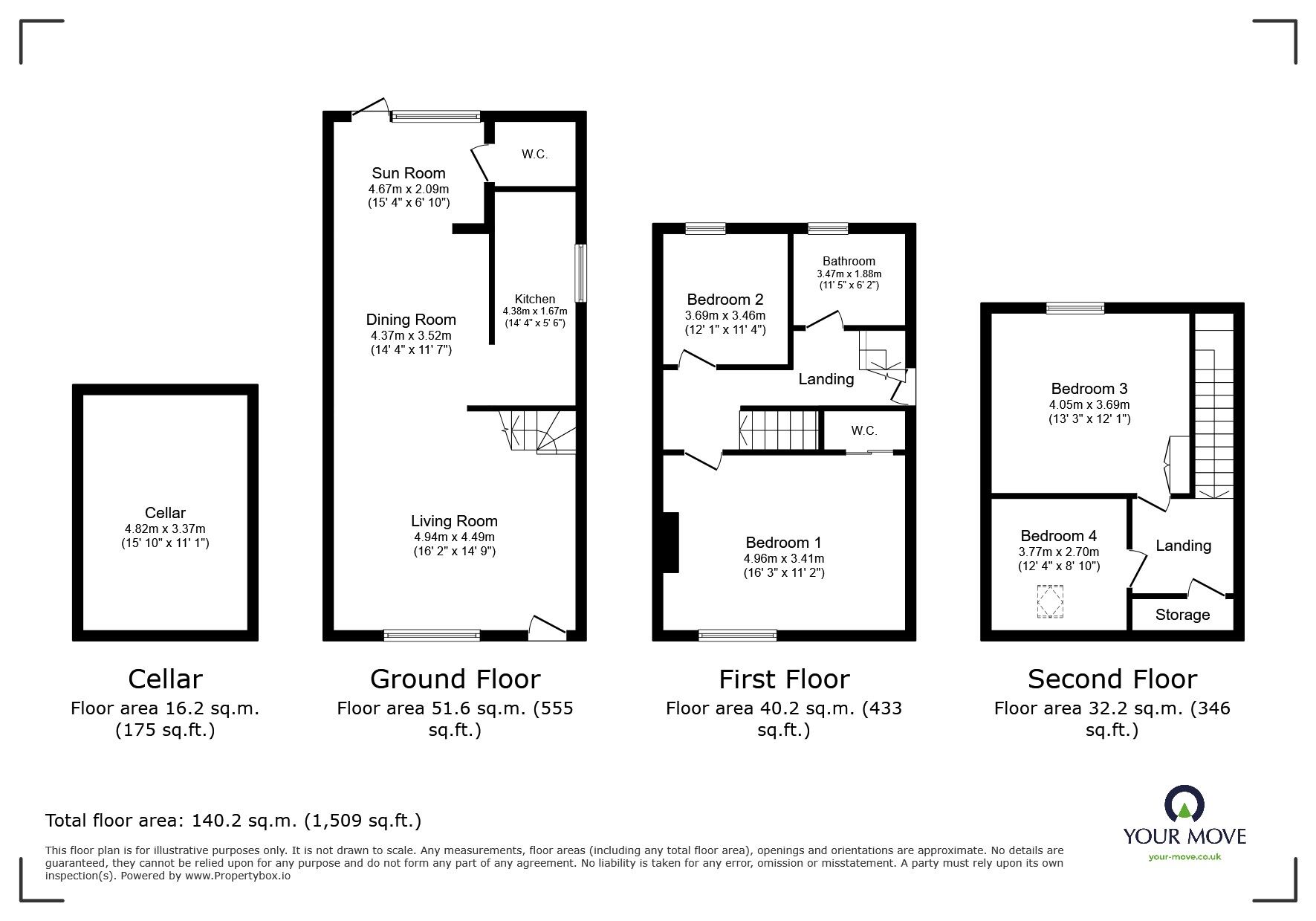 Floorplan of 4 bedroom End Terrace House for sale, Middlesex Street, Barnsley, S70