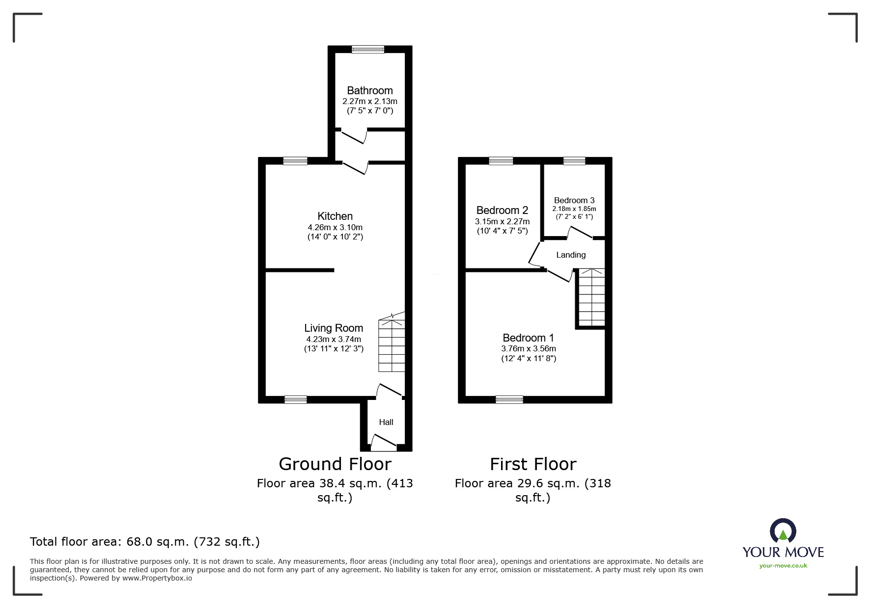 Floorplan of 3 bedroom Mid Terrace House for sale, Ash Road, Shafton, South Yorkshire, S72
