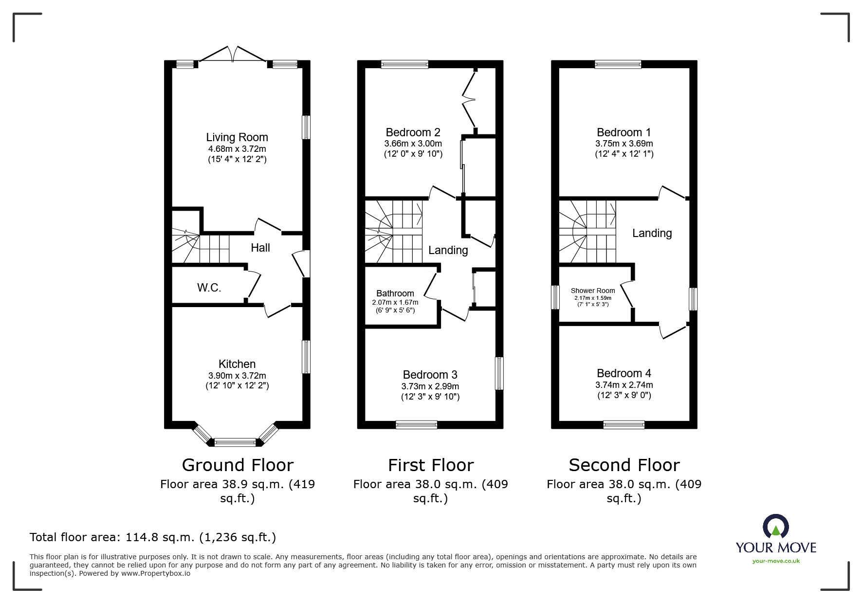 Floorplan of 4 bedroom Semi Detached House for sale, Blenheim Gardens, Barnsley, S70