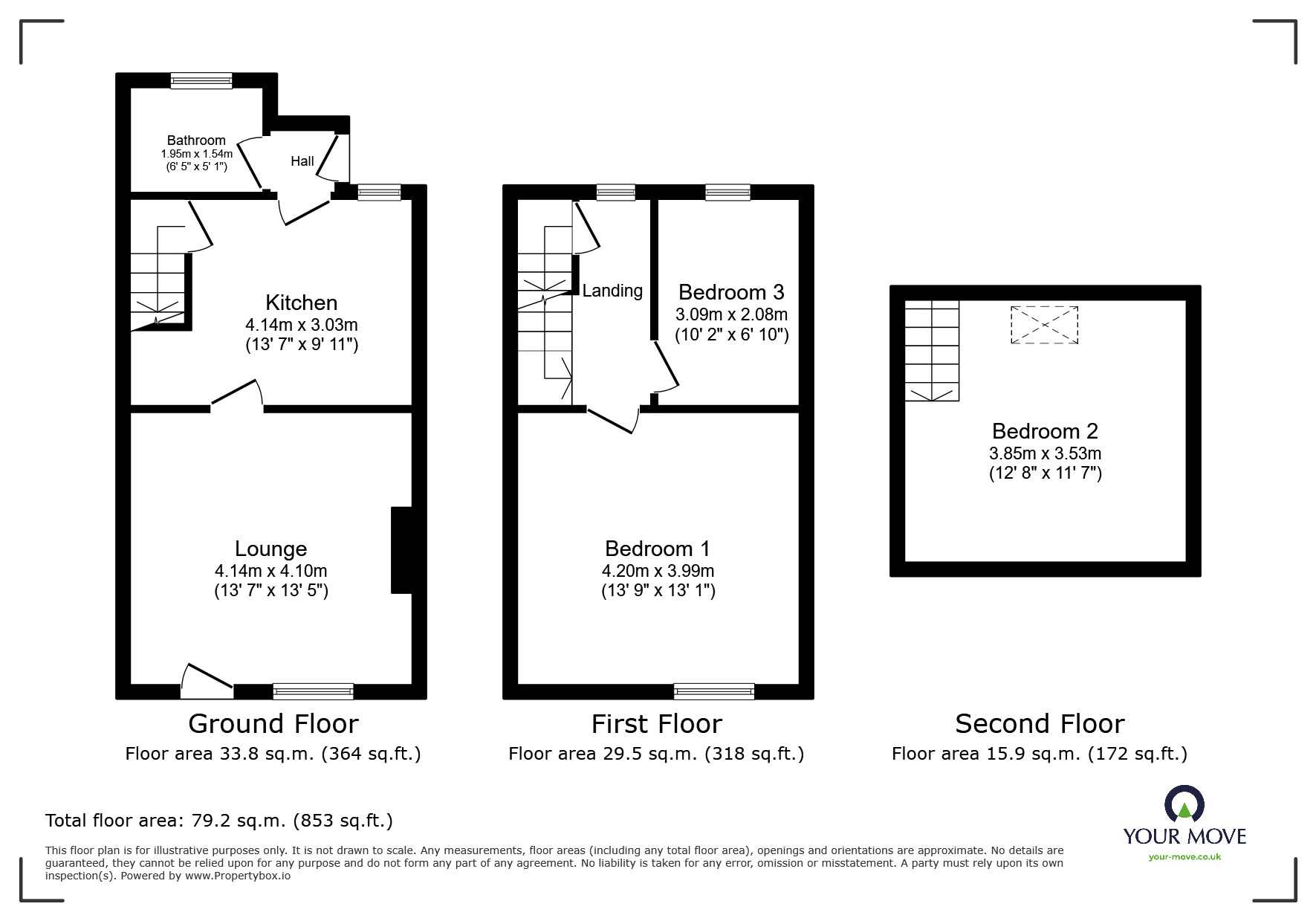 Floorplan of 3 bedroom Mid Terrace House for sale, Grays Road, Barnsley, S71