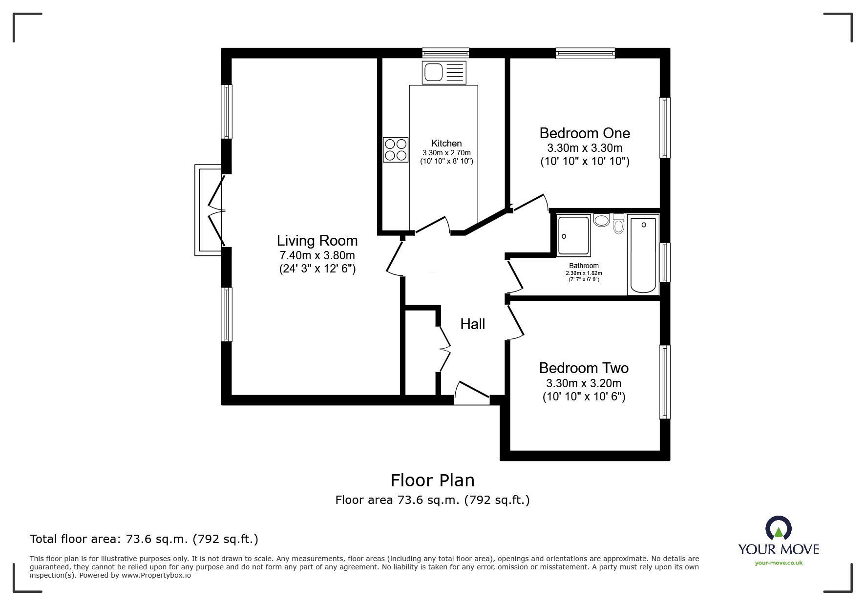 Floorplan of 2 bedroom Flat to rent, Midhope Way, Barnsley, S75