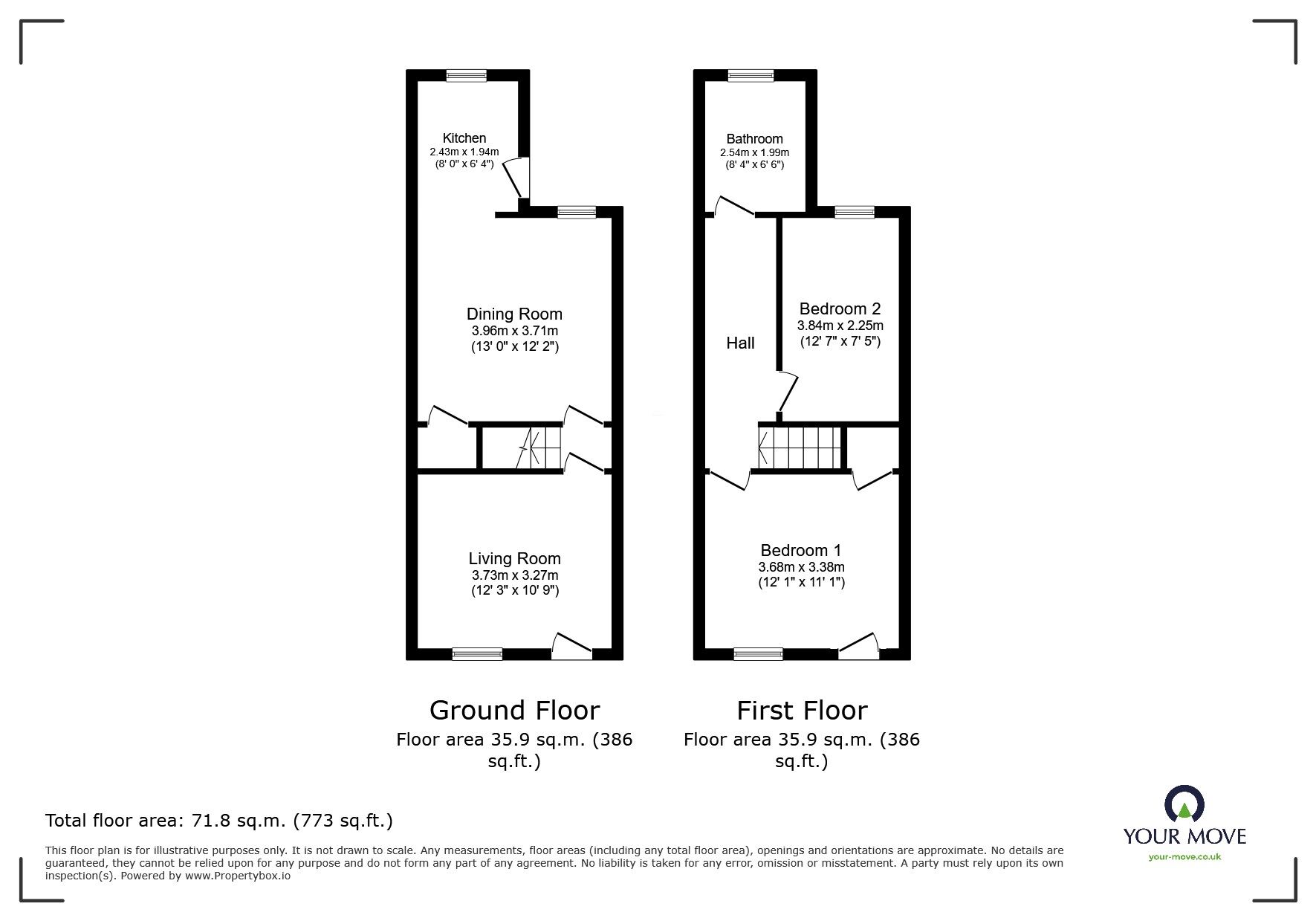 Floorplan of 2 bedroom Mid Terrace House for sale, Castlereagh Street, Barnsley, S70