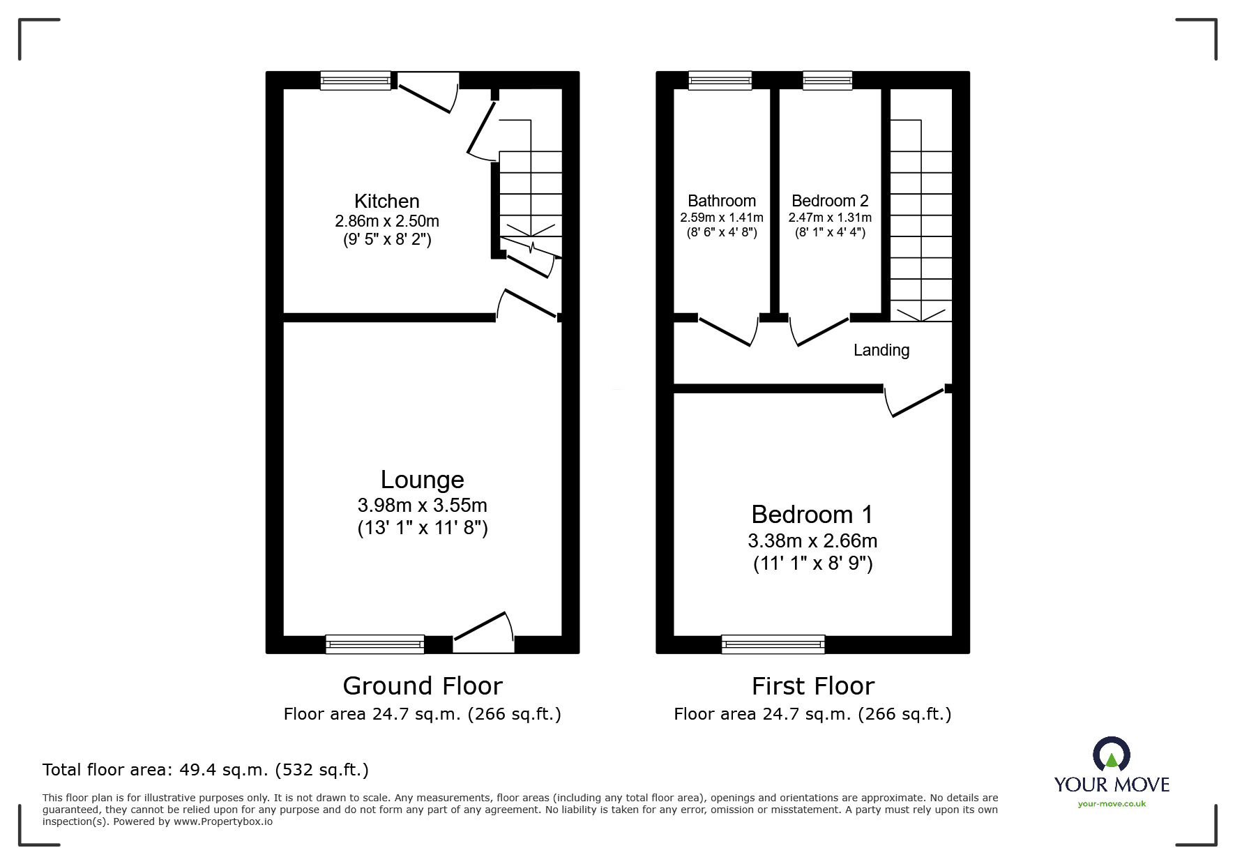 Floorplan of 2 bedroom End Terrace House for sale, St. Peters Terrace, Barnsley, S70