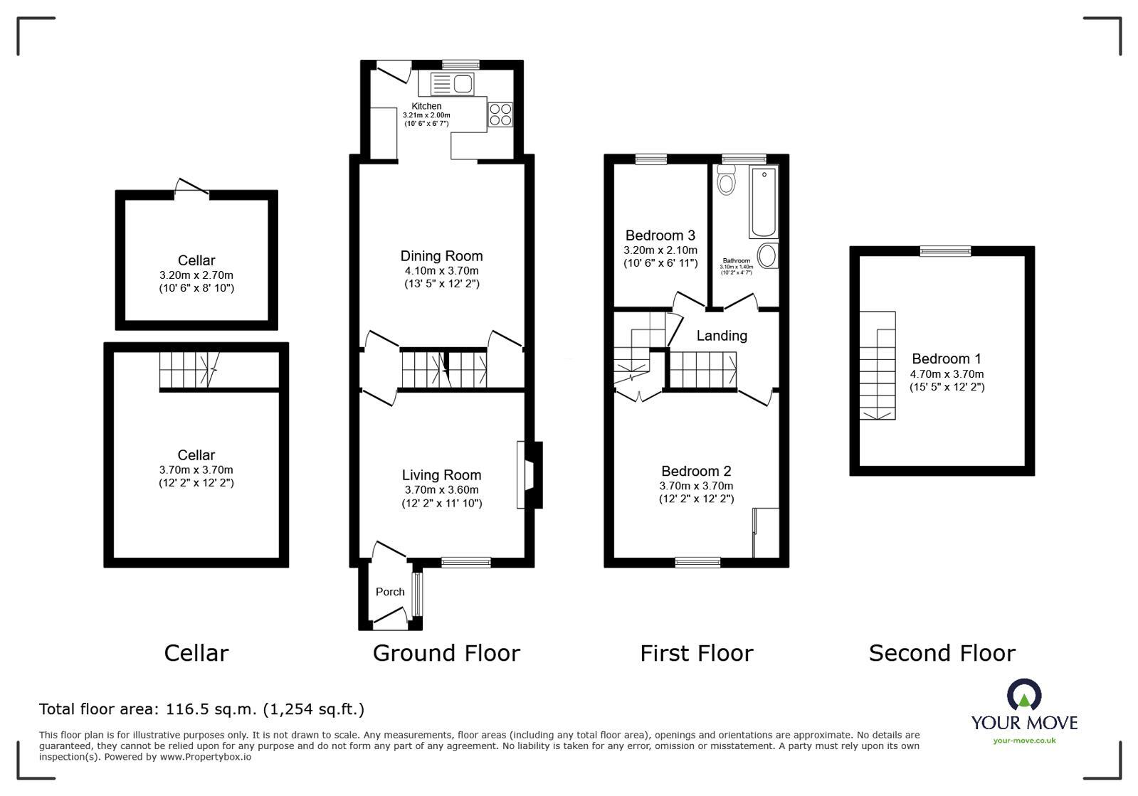 Floorplan of 3 bedroom End Terrace House for sale, Hawthorne Street, Barnsley, S70