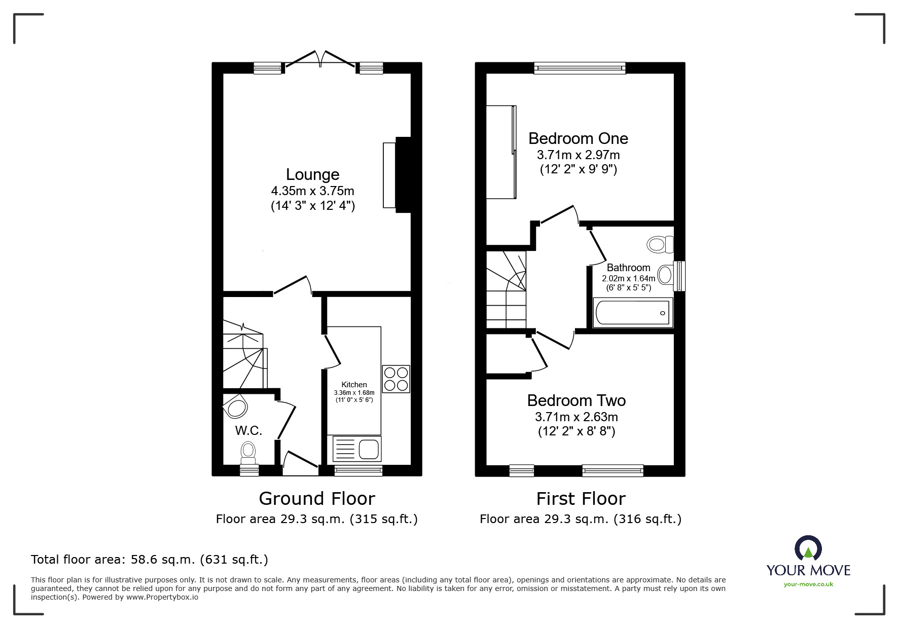 Floorplan of 2 bedroom Semi Detached House for sale, Gilder Way, Shafton, Barnsley, S72