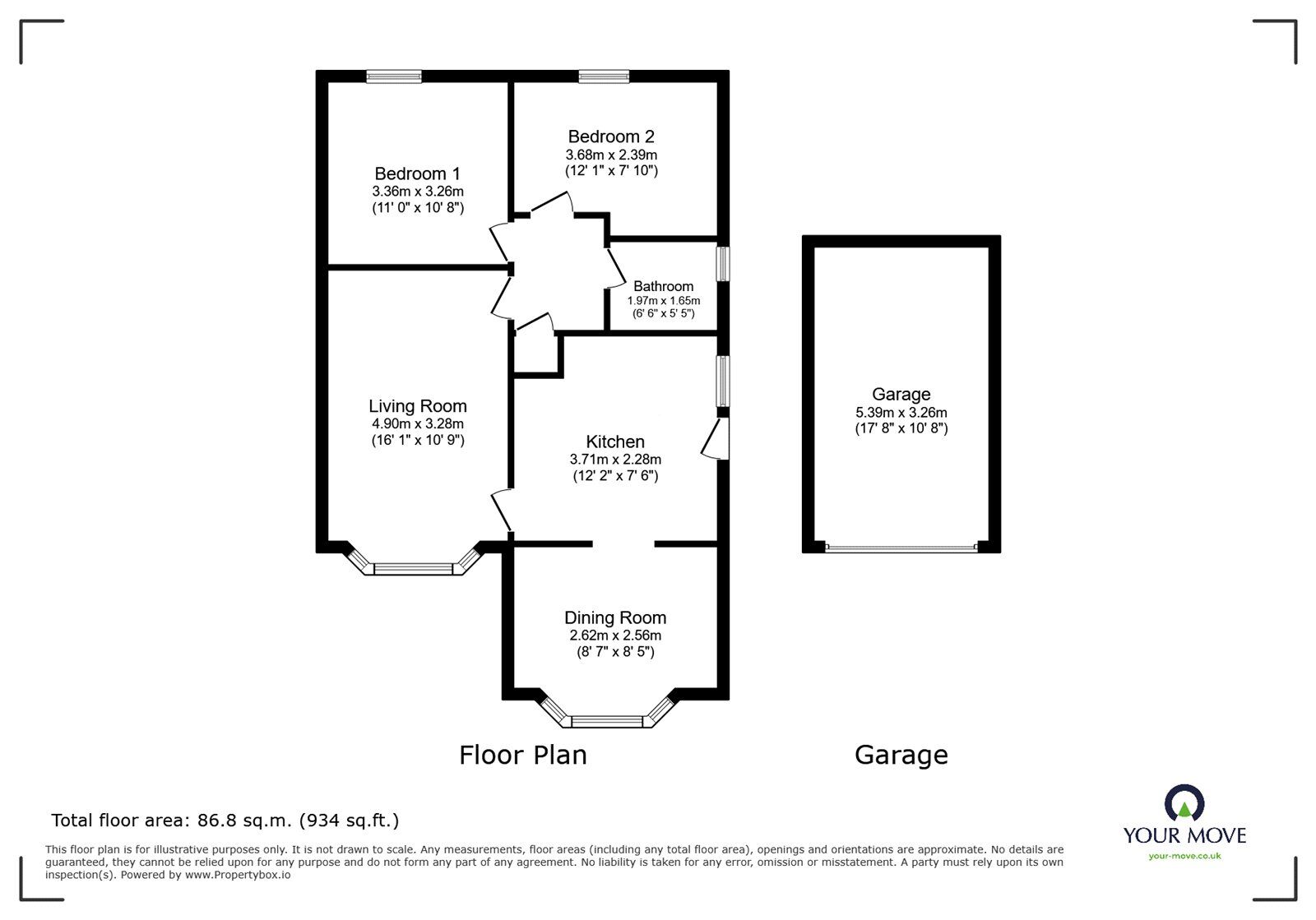Floorplan of 2 bedroom Semi Detached Bungalow for sale, Chancel Way, Barnsley, S71
