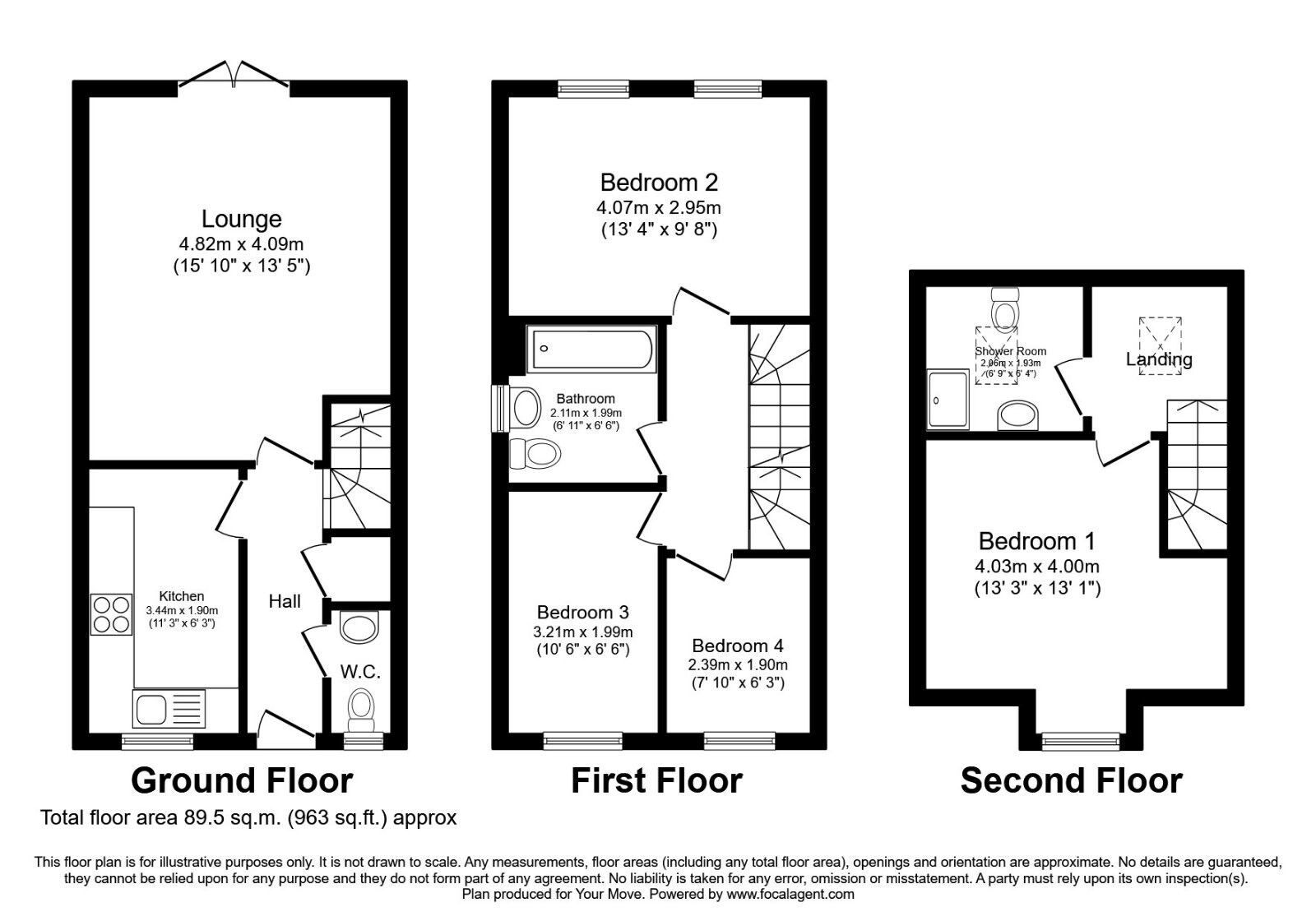 Floorplan of 4 bedroom Semi Detached House for sale, Wheatley Drive, Woolley Grange, West Yorkshire, S75