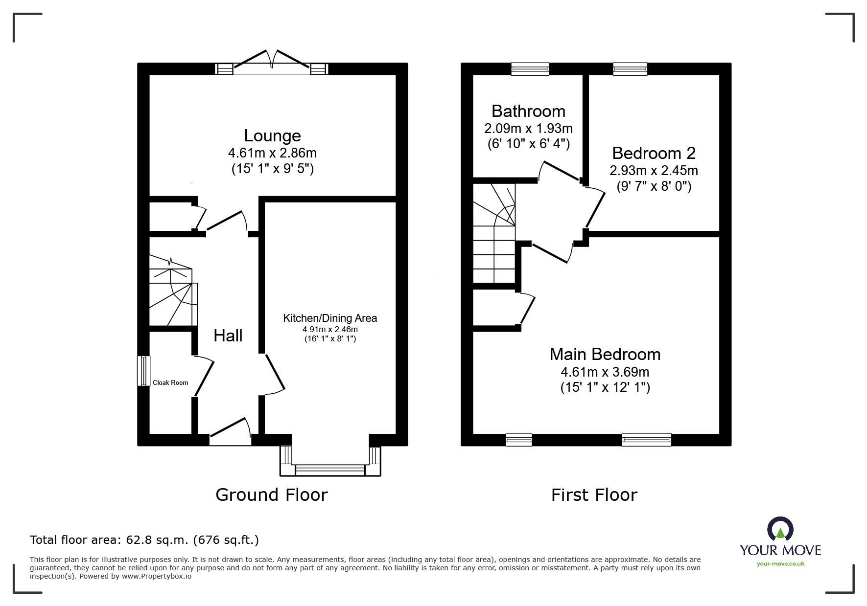 Floorplan of 2 bedroom Semi Detached House for sale, Hawthorn Way, Royston, Barnsley, S71